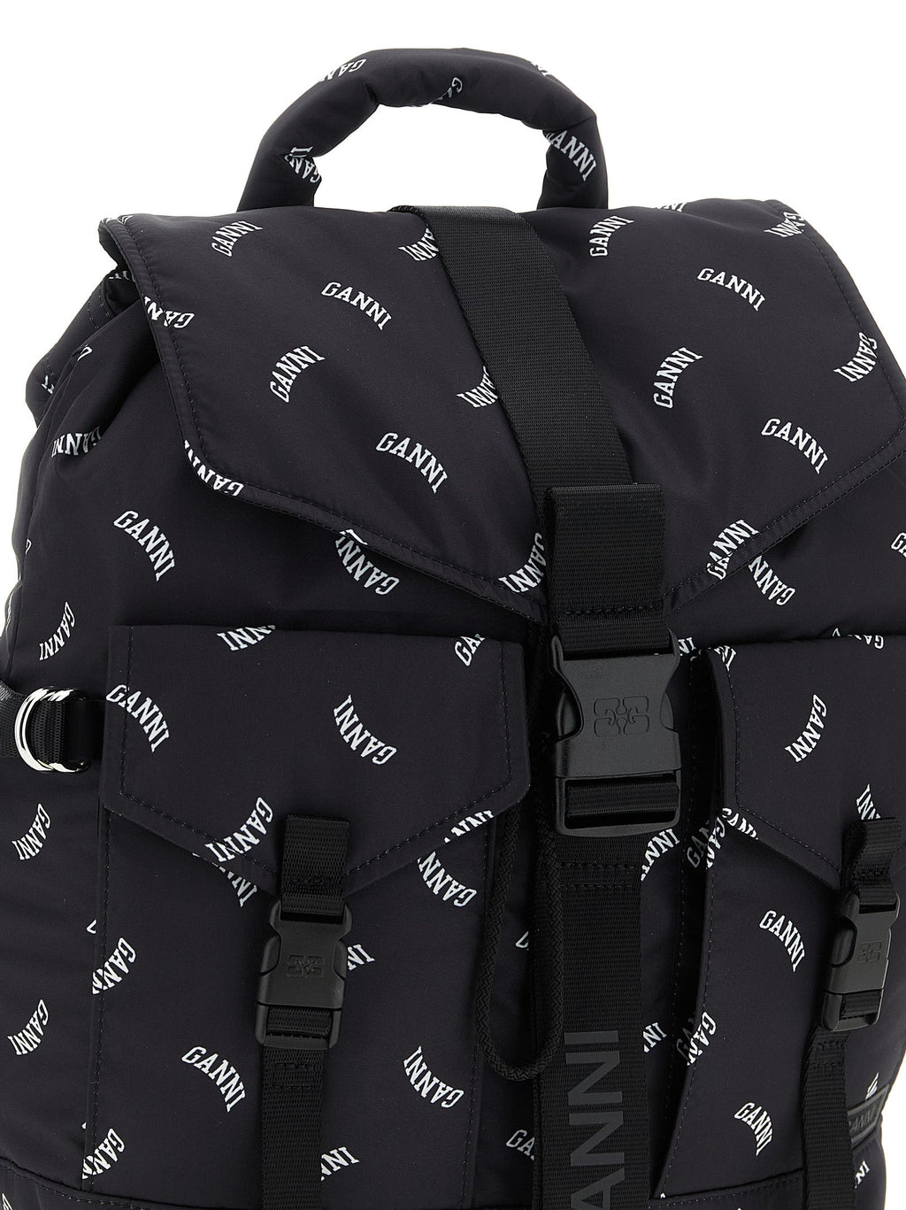 Ganni Black Polyester Backpack