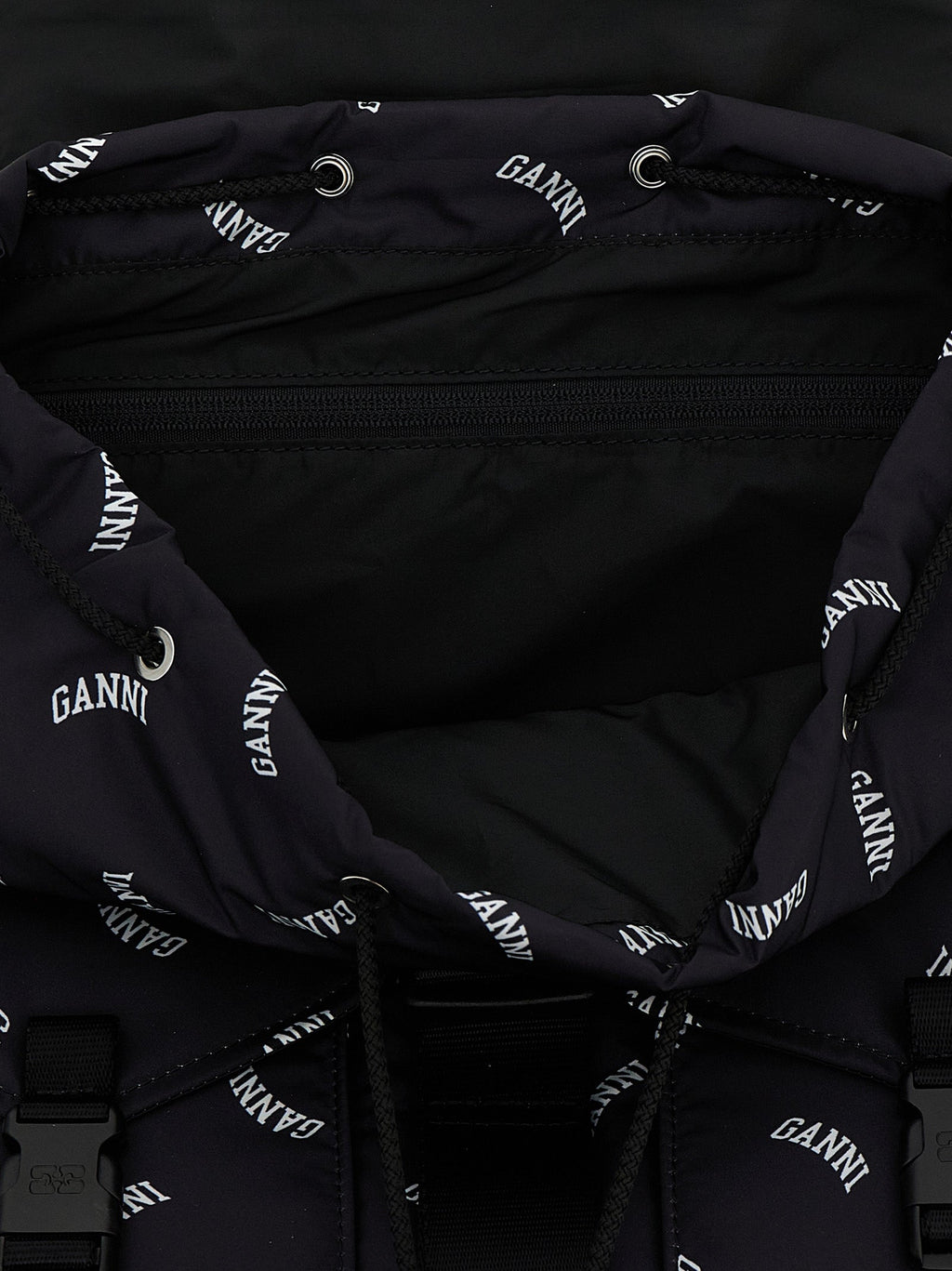 Ganni Black Polyester Backpack