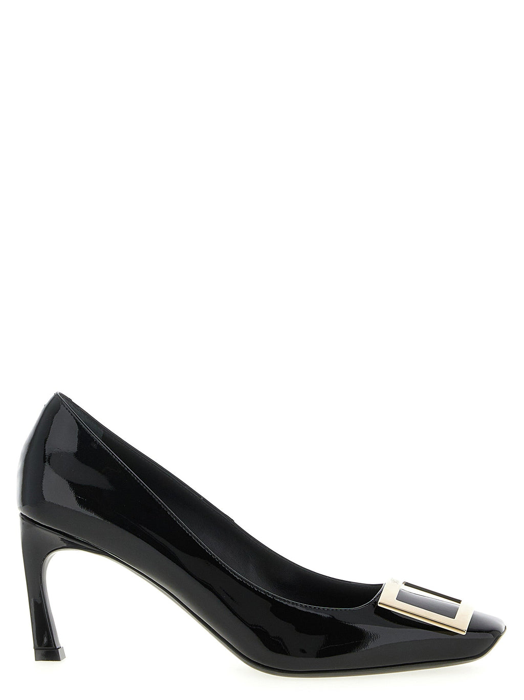 Roger Vivier Black Calfskin Mid Heel Pumps