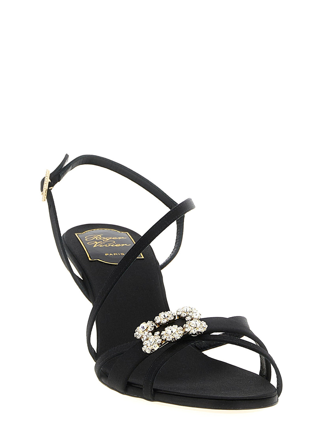 Roger Vivier Black Viscose Stiletto Heel Sandals