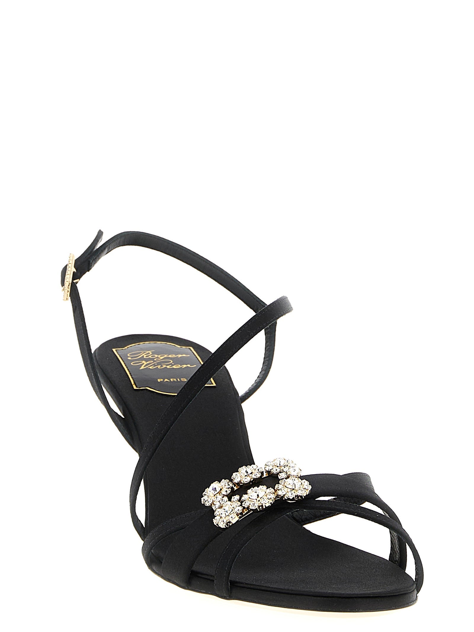 Roger Vivier Black Viscose Stiletto Heel Sandals