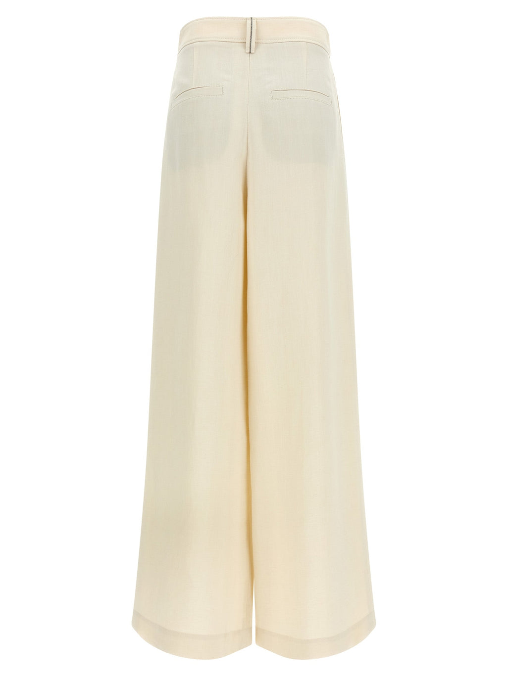 Brunello Cucinelli White Viscose Casual Pants