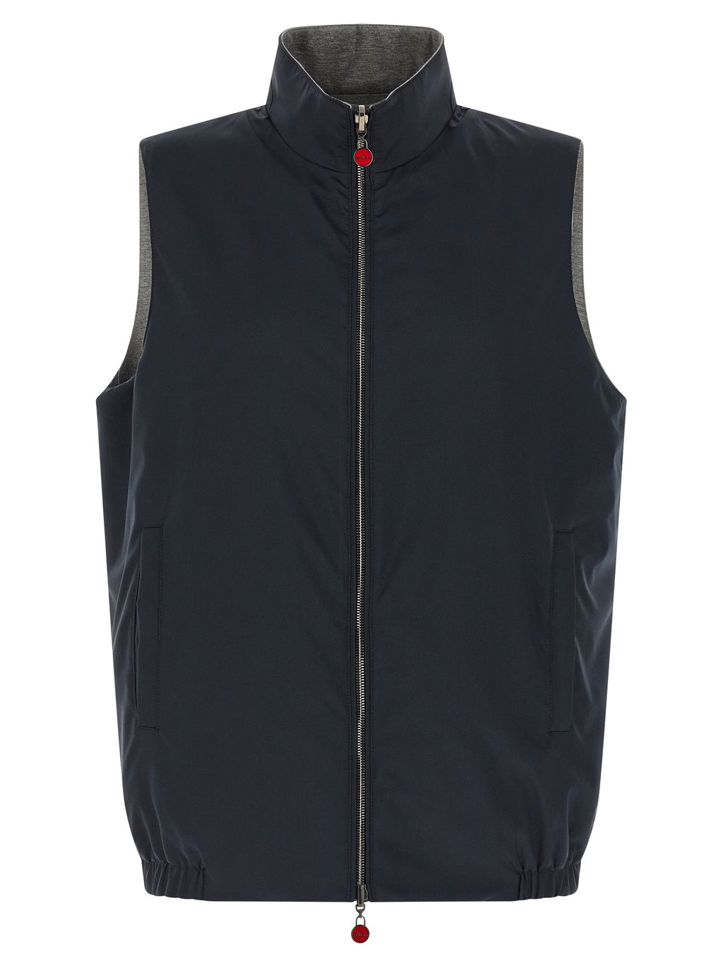 Kiton Blue Cotton Sleeveless Jacket