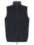Kiton Blue Cotton Sleeveless Jacket