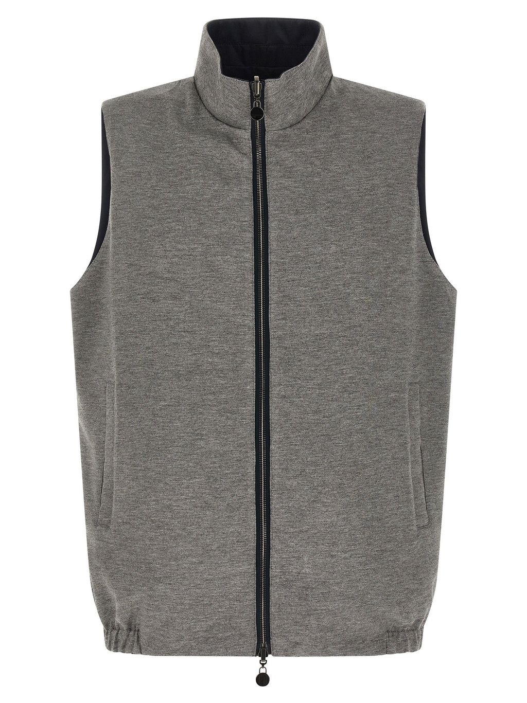 Kiton Blue Cotton Sleeveless Jacket
