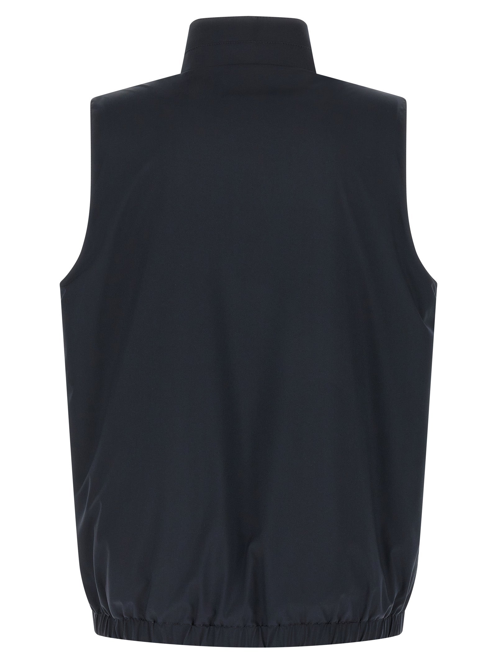 Kiton Blue Cotton Sleeveless Jacket