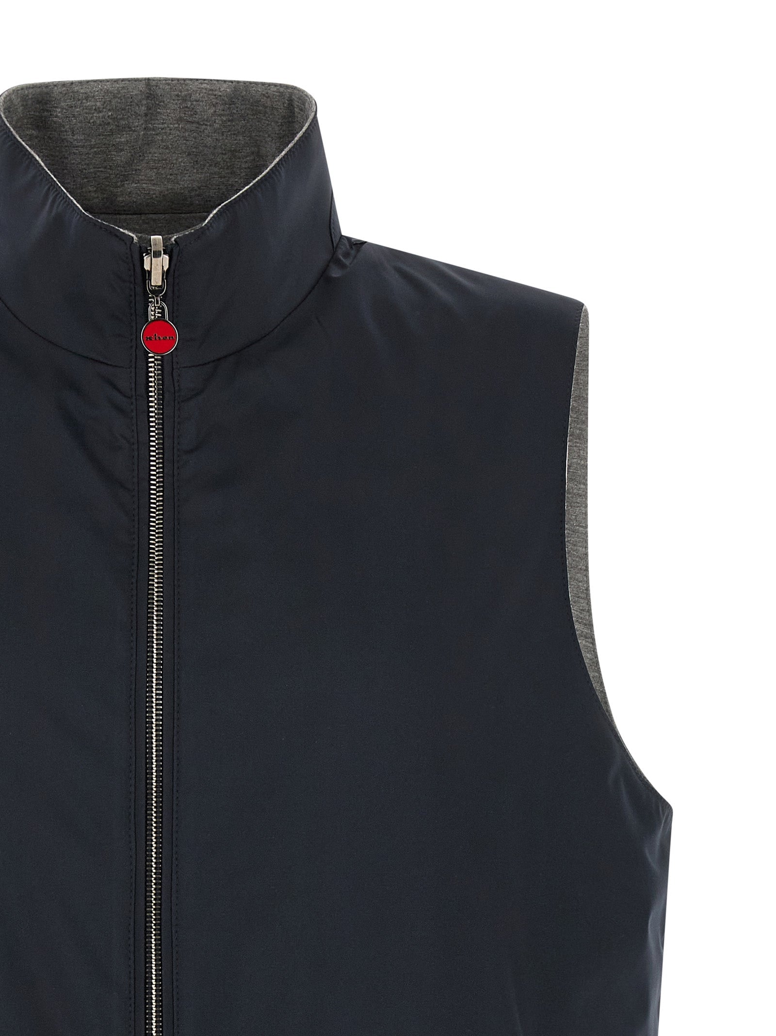 Kiton Blue Cotton Sleeveless Jacket