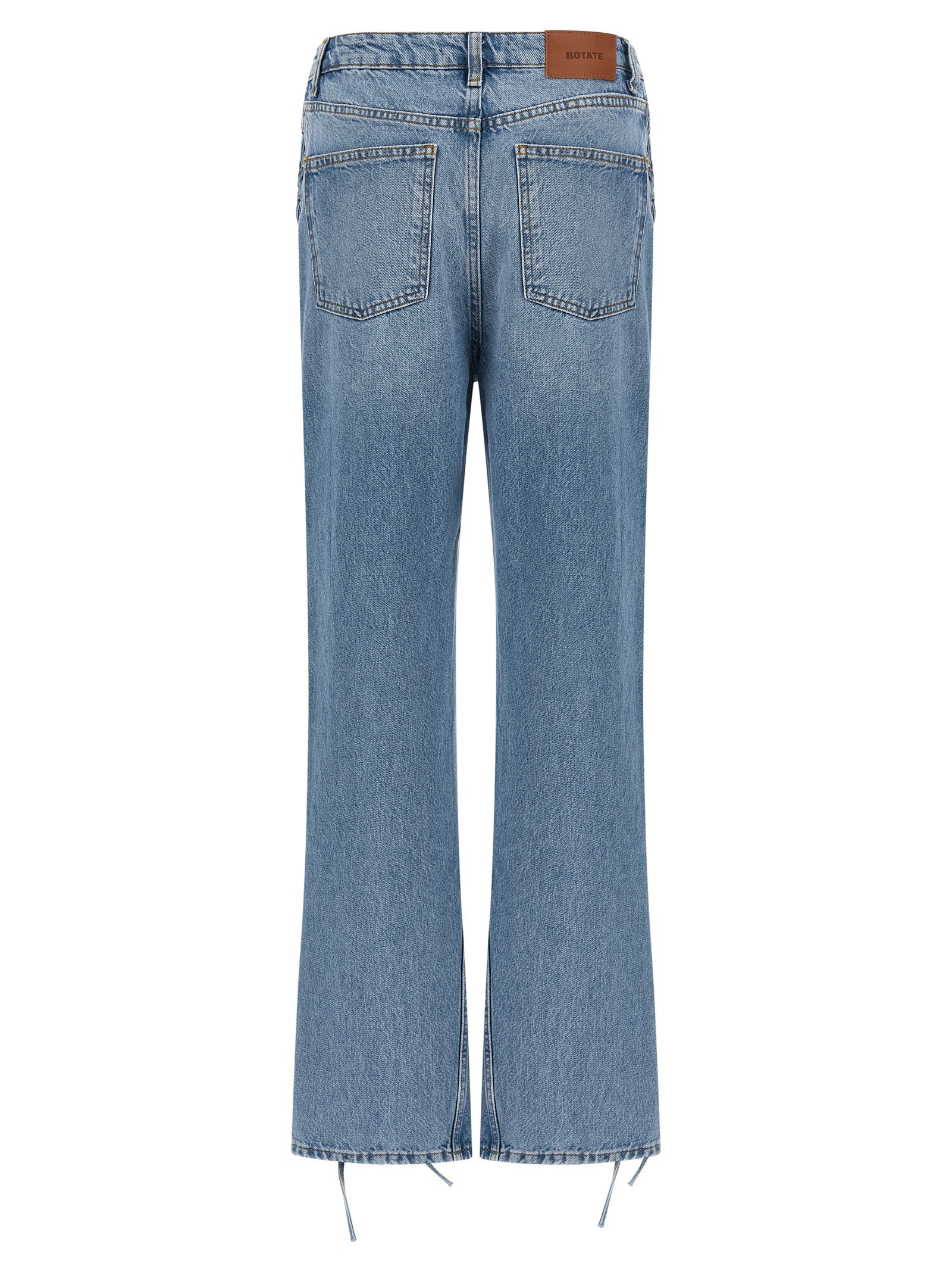 ROTATE BIRGER CHRISTENSEN Blue Cotton Straight-Leg Jeans