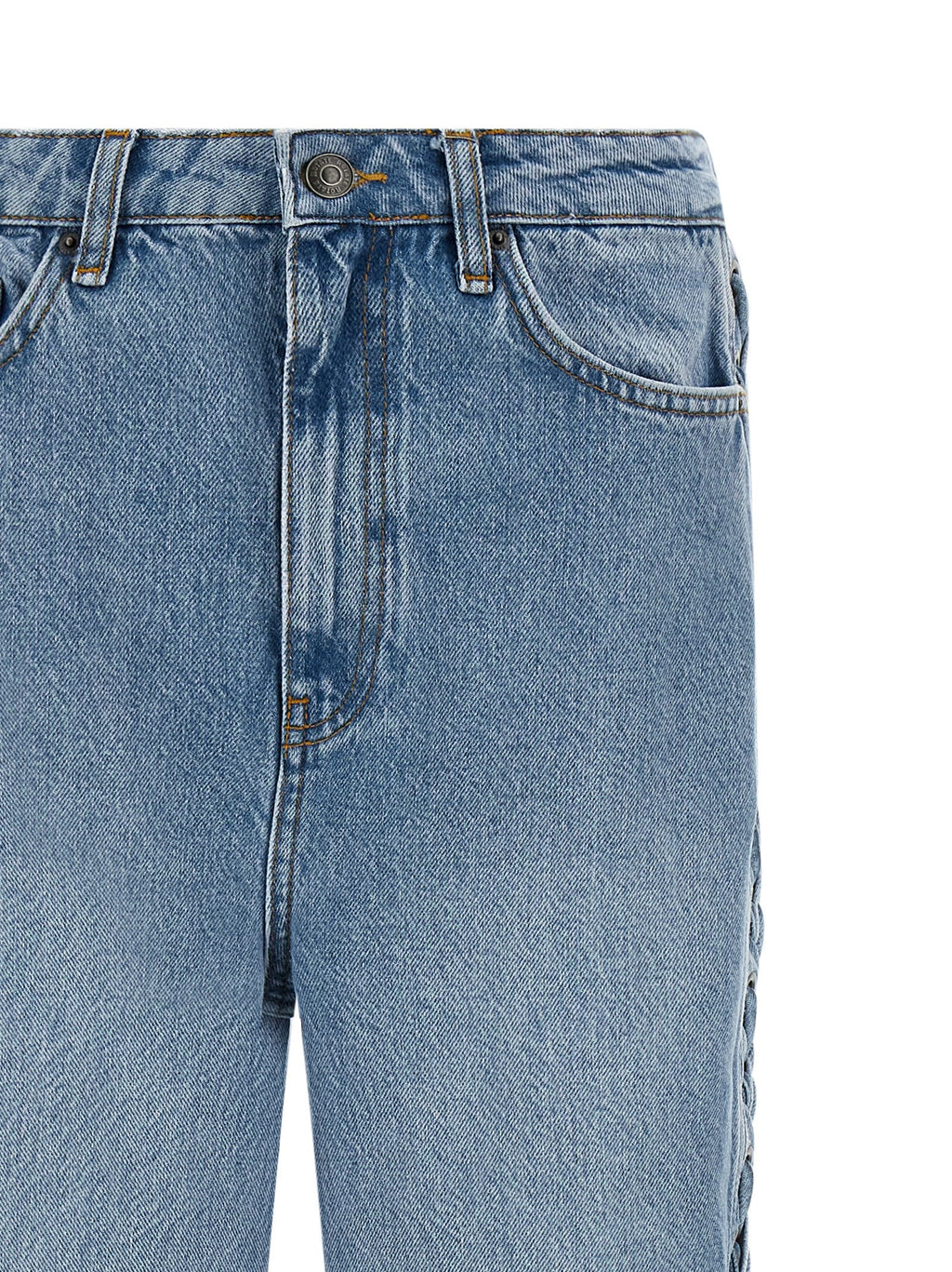 ROTATE BIRGER CHRISTENSEN Blue Cotton Straight-Leg Jeans