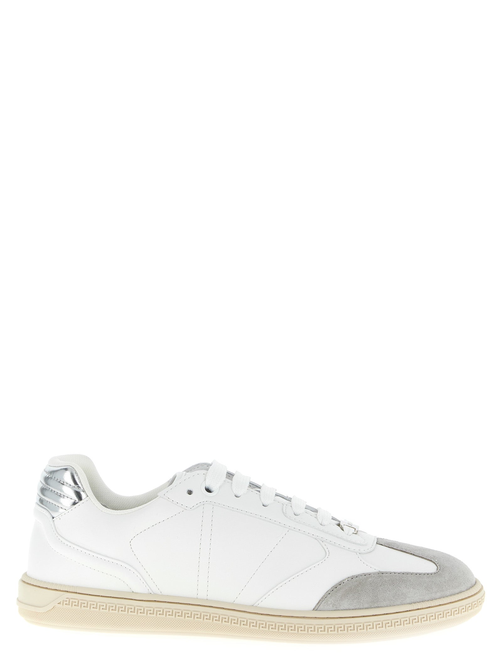 Versace White Calfskin Low Top Sneakers