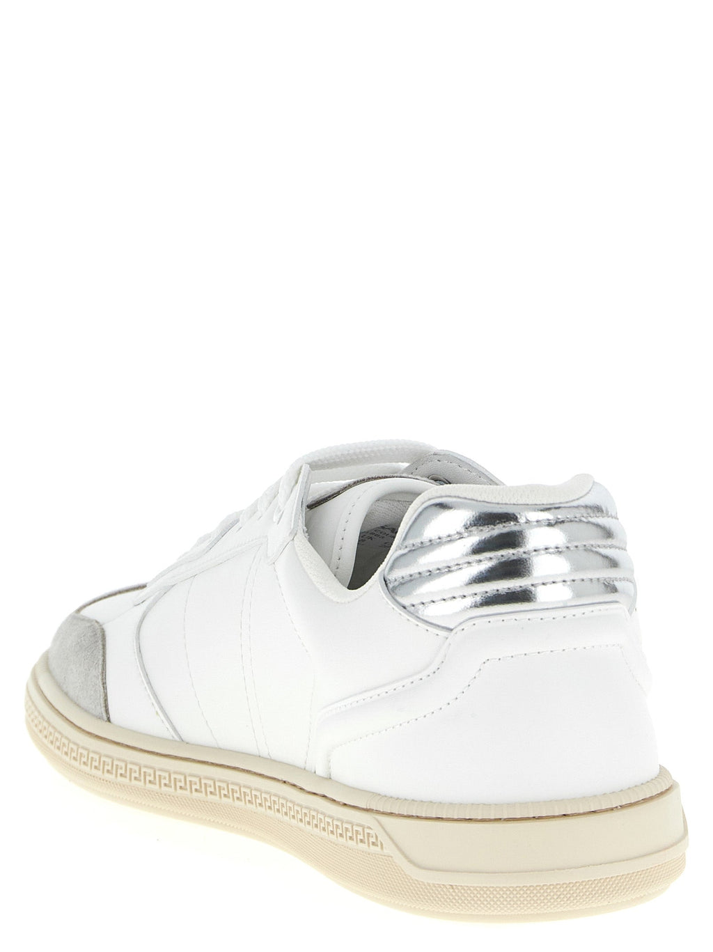 Versace White Calfskin Low Top Sneakers