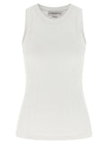 Victoria Beckham White Cotton Sleeveles T-Shirt