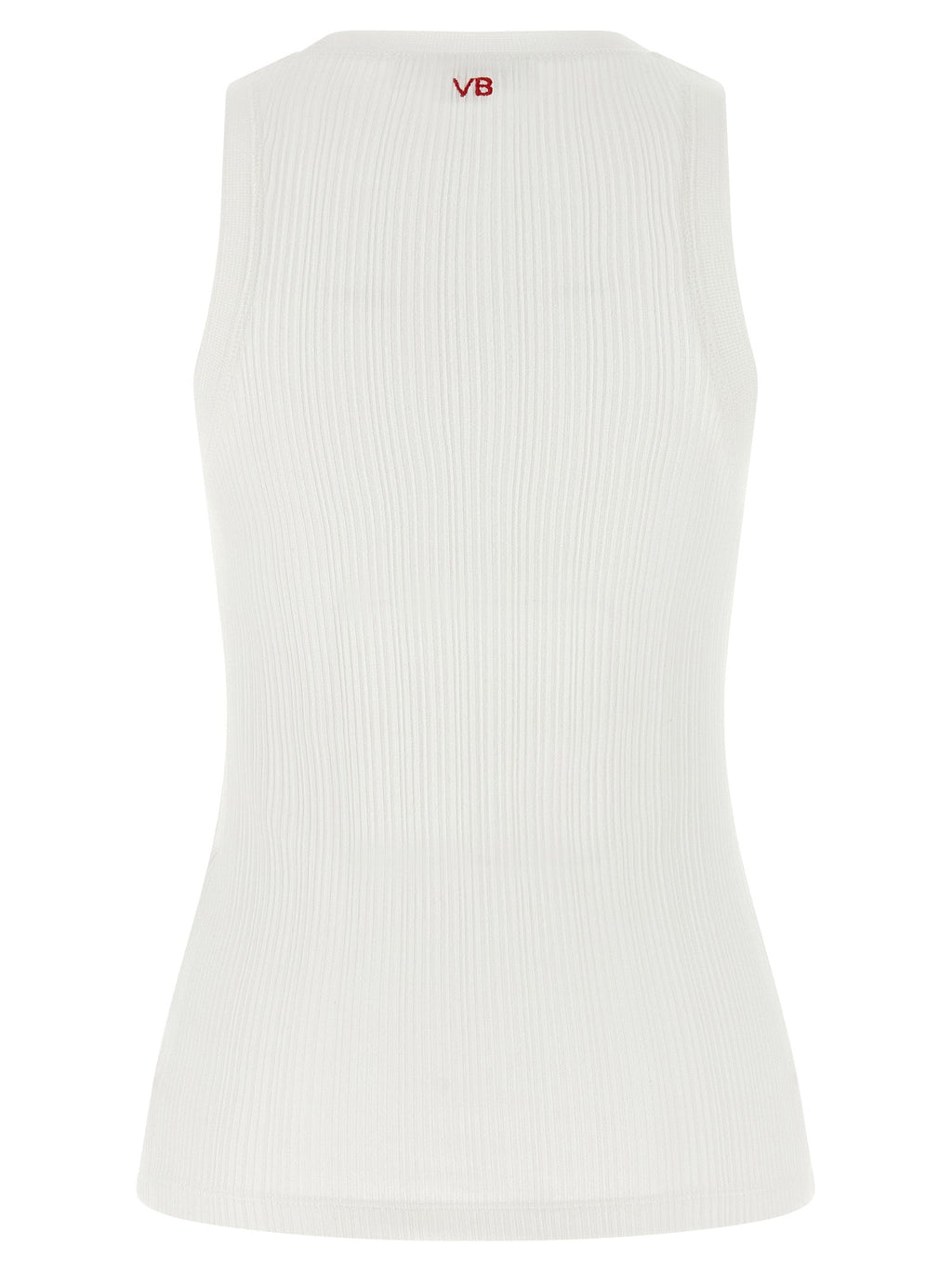 Victoria Beckham White Cotton Sleeveles T-Shirt