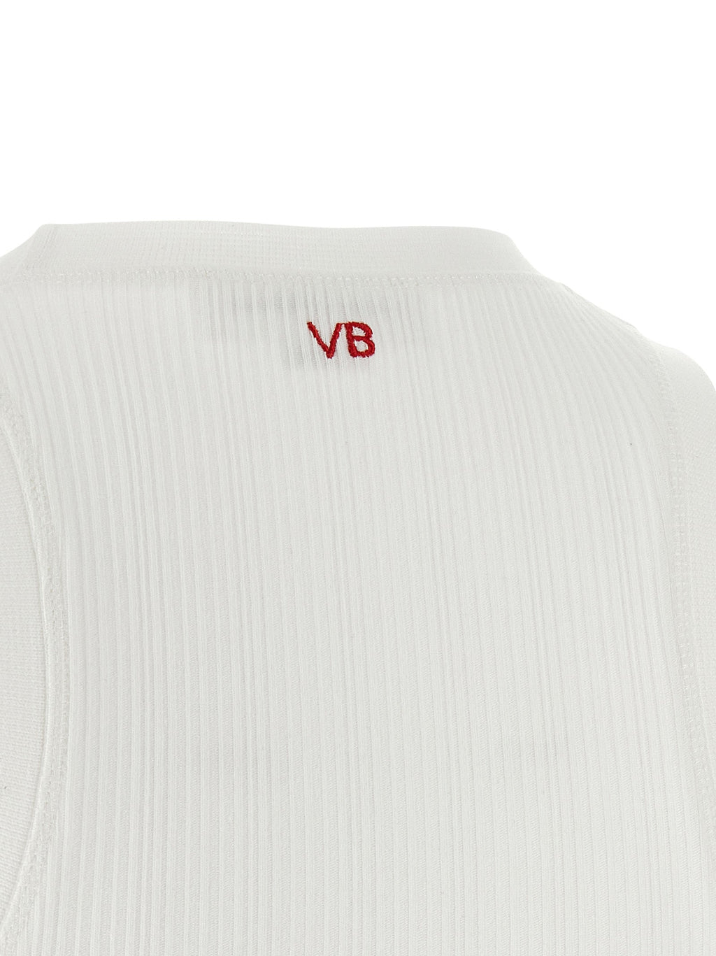 Victoria Beckham White Cotton Sleeveles T-Shirt