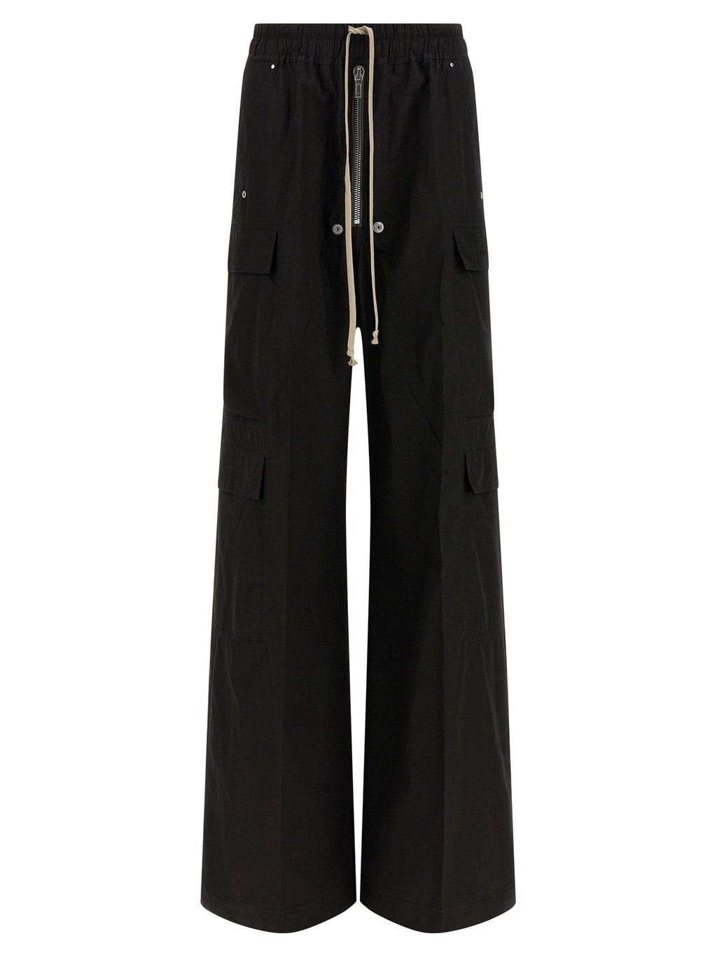 Rick Owens Black Cotton Cargo Pants