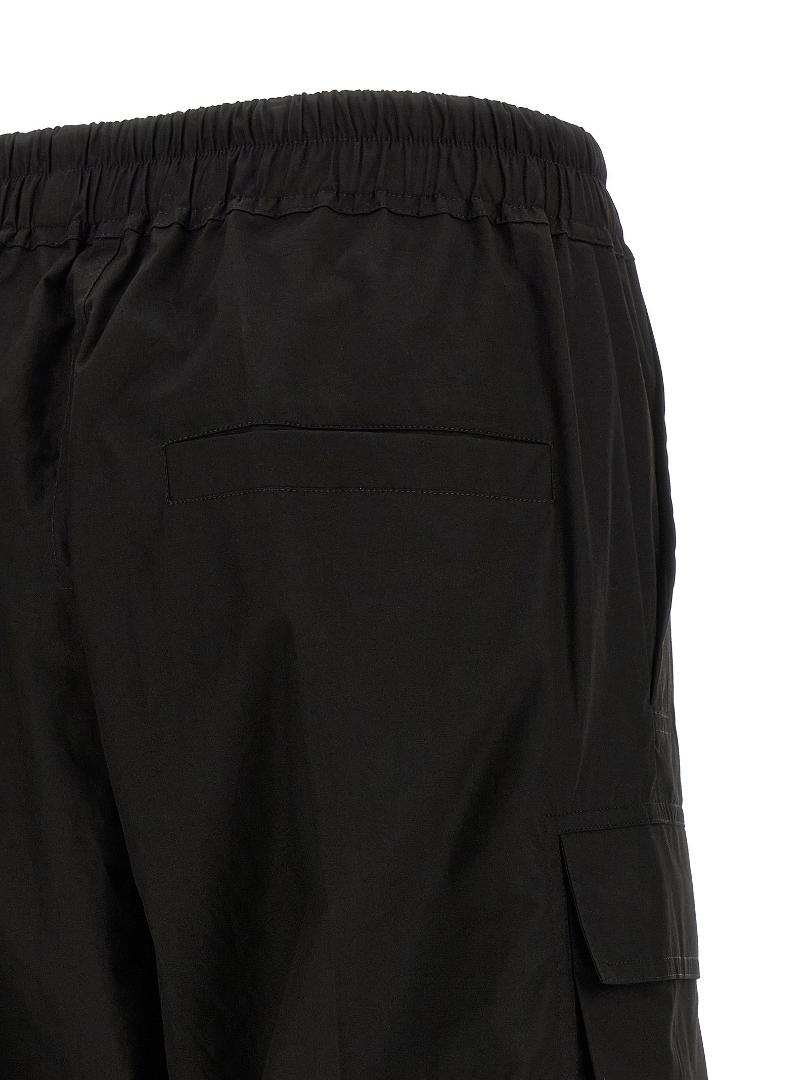 Rick Owens Black Cotton Cargo Pants