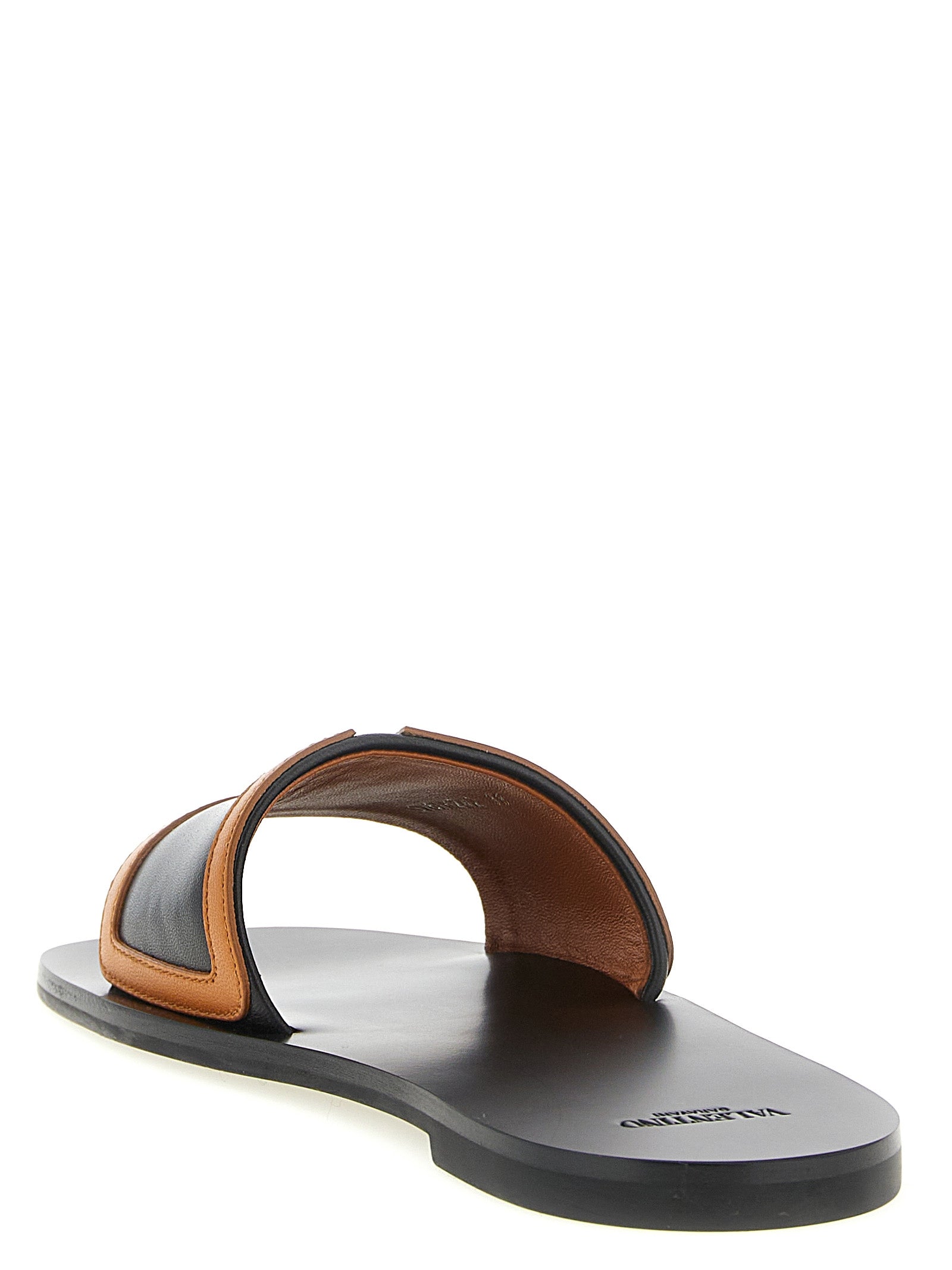 Valentino Garavani Brown Lamb Leather Slides