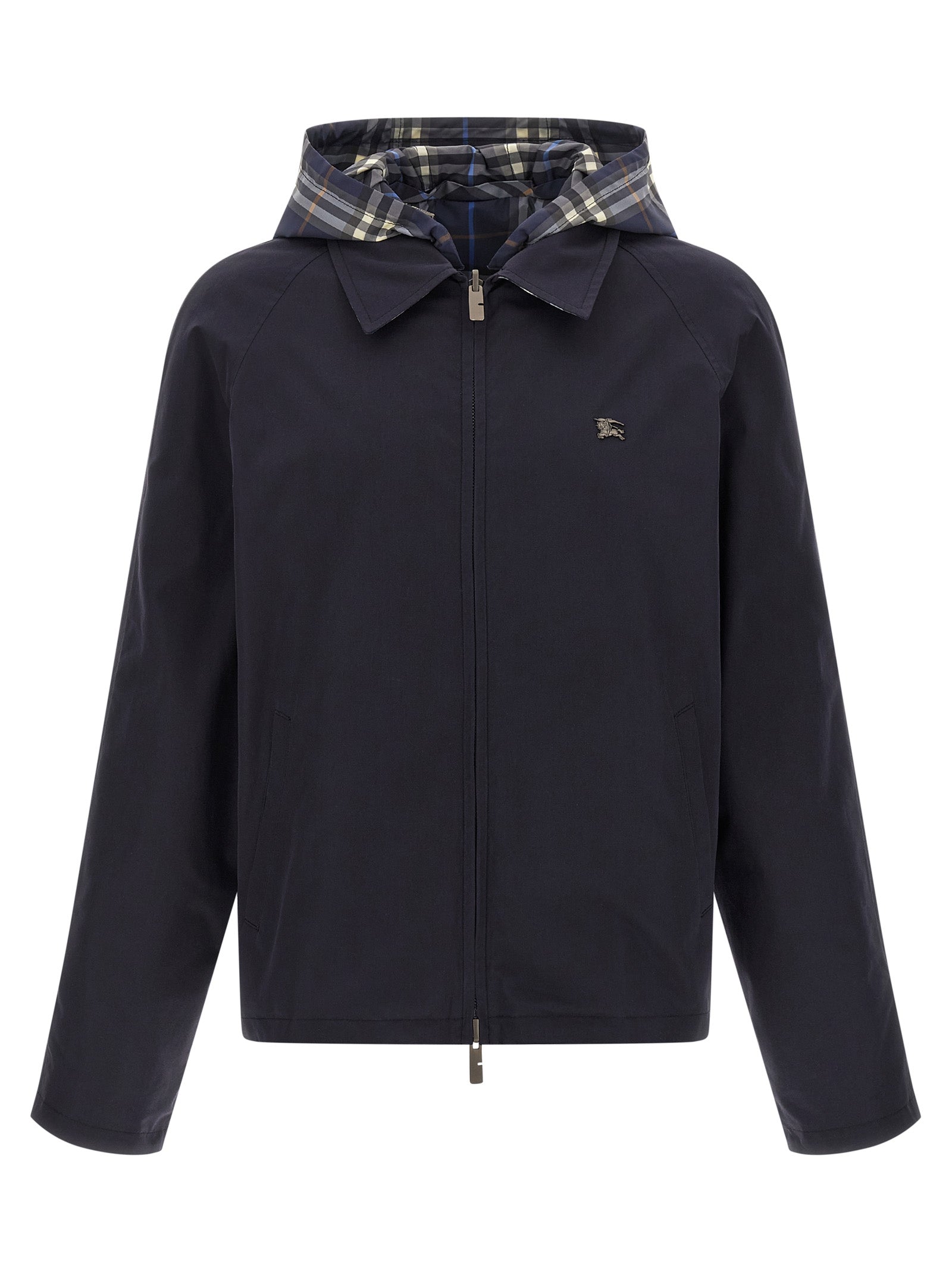 Burberry Blue Cotton Full-Length Jacket