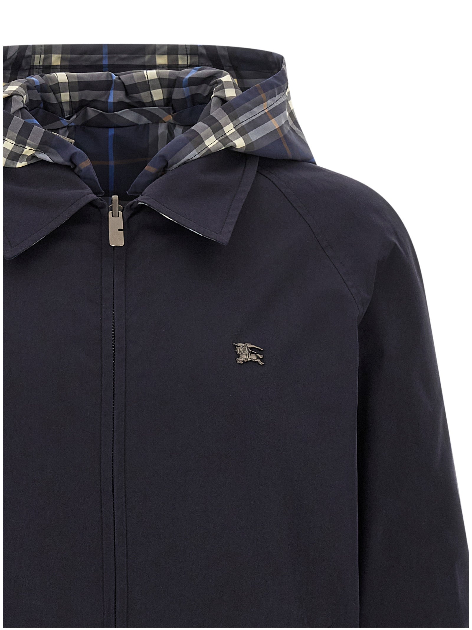 Burberry Blue Cotton Full-Length Jacket