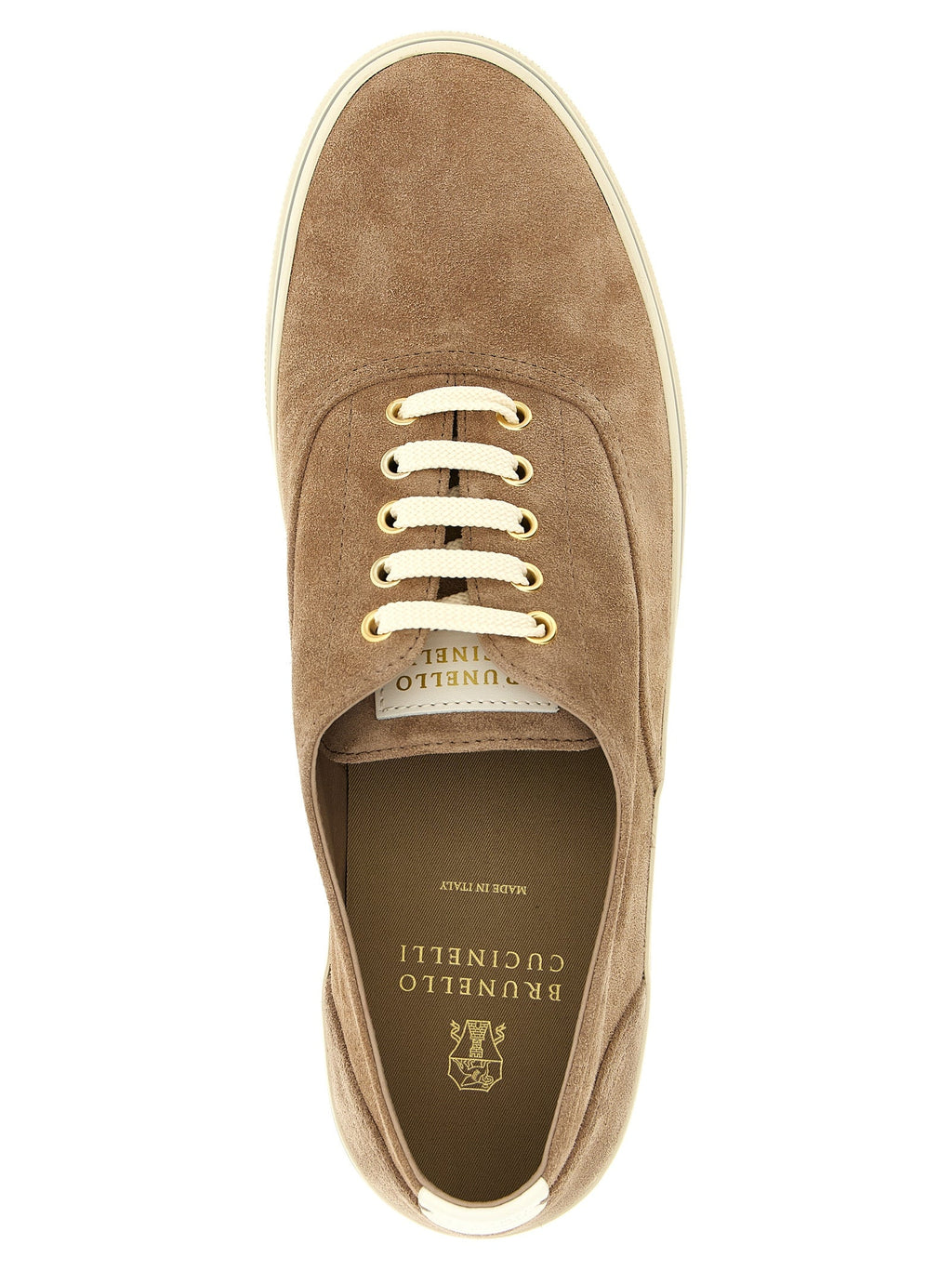 Brunello Cucinelli Beige Calfskin Low Top Sneakers