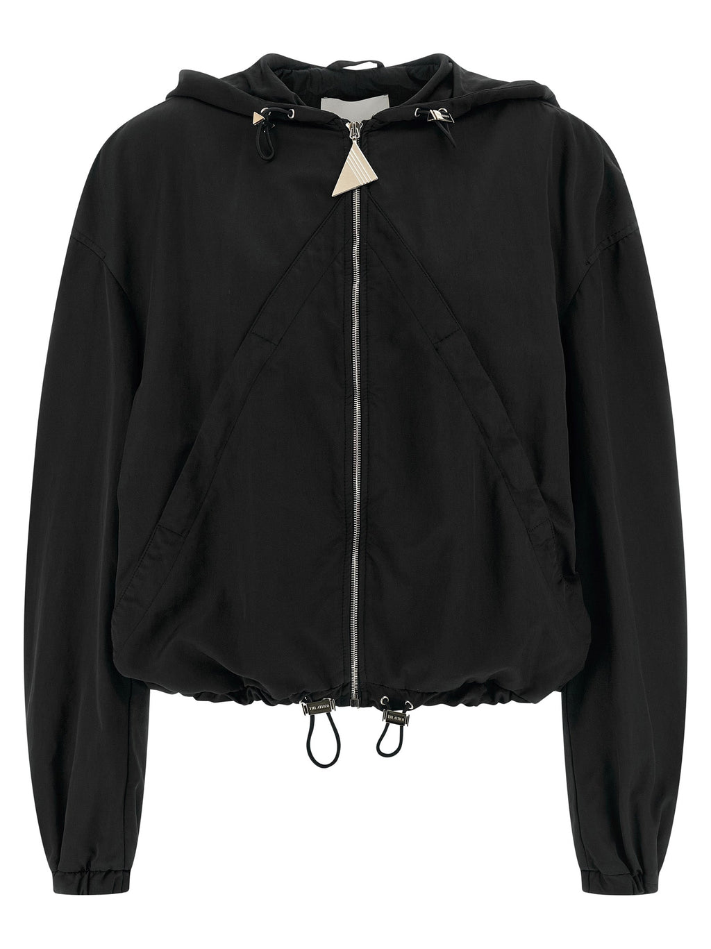 The Attico Black Polyester Bomber