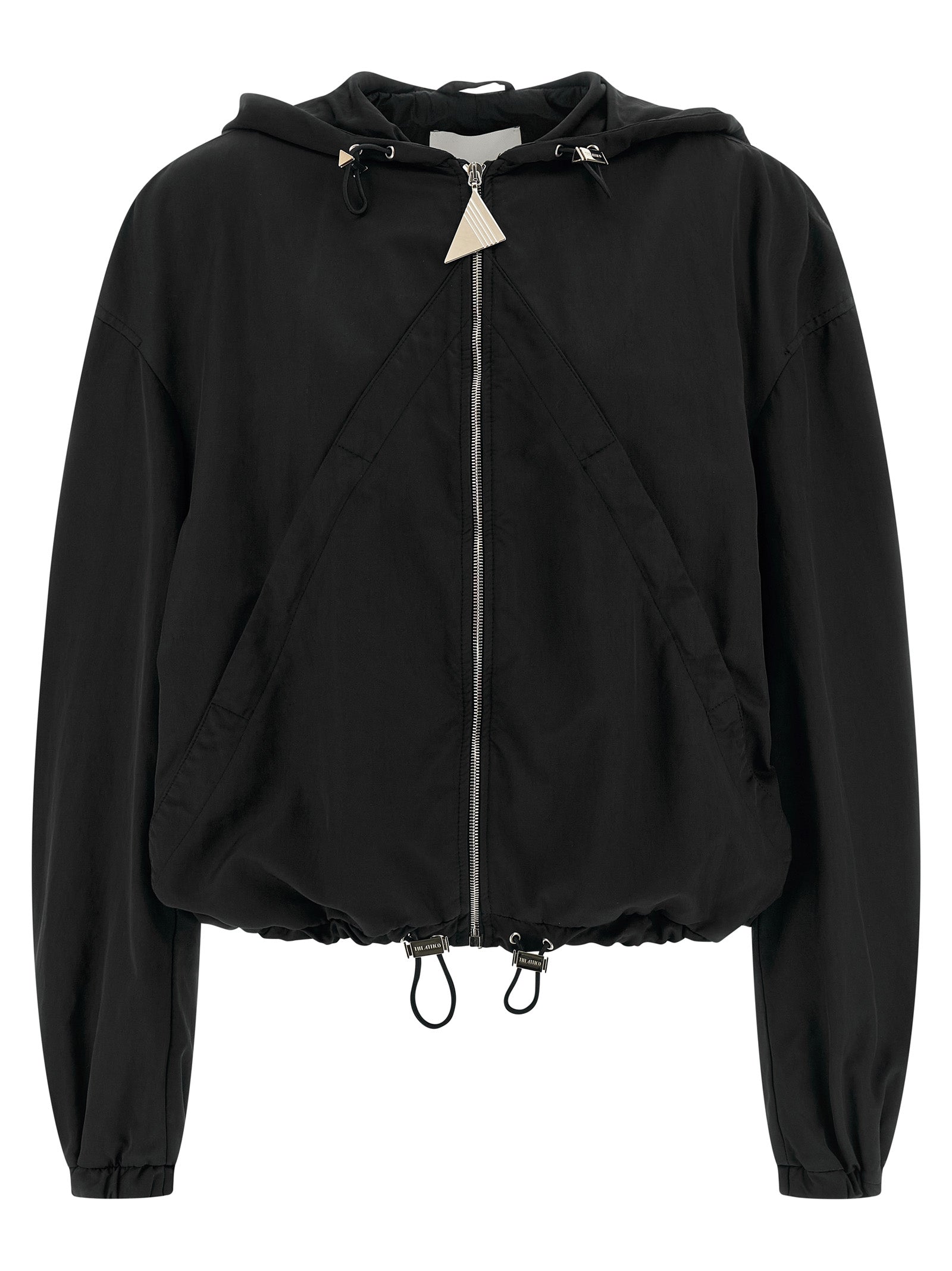The Attico Black Polyester Bomber