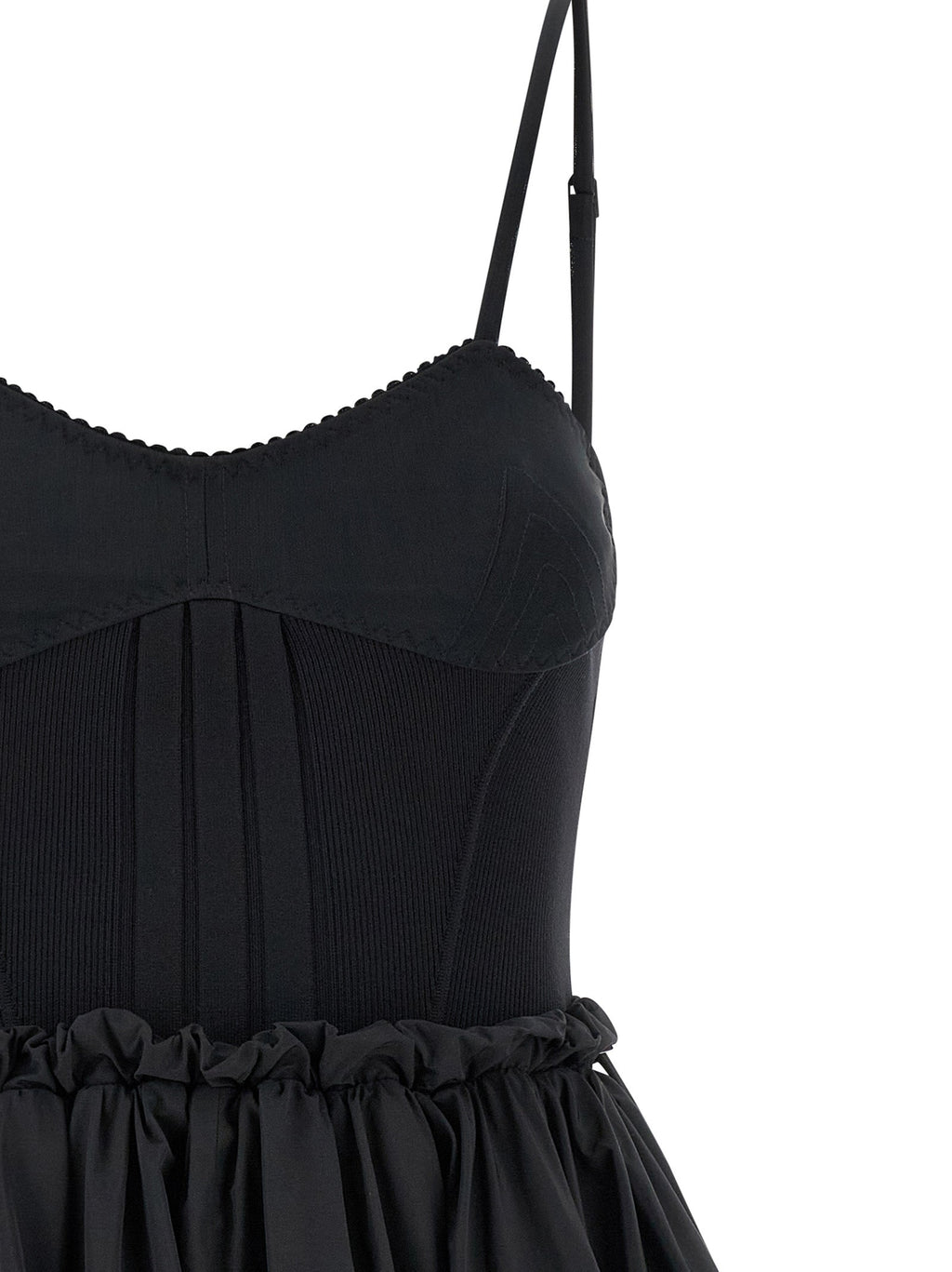 The Attico Black Polyamide Short Dress