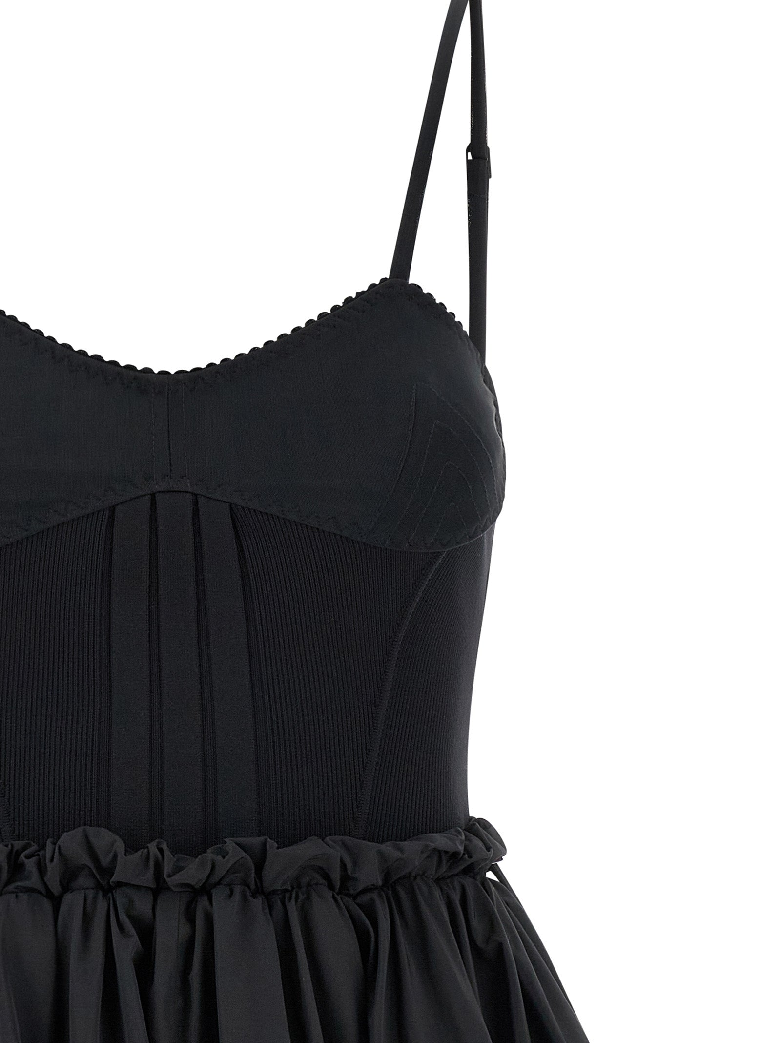 The Attico Black Polyamide Short Dress