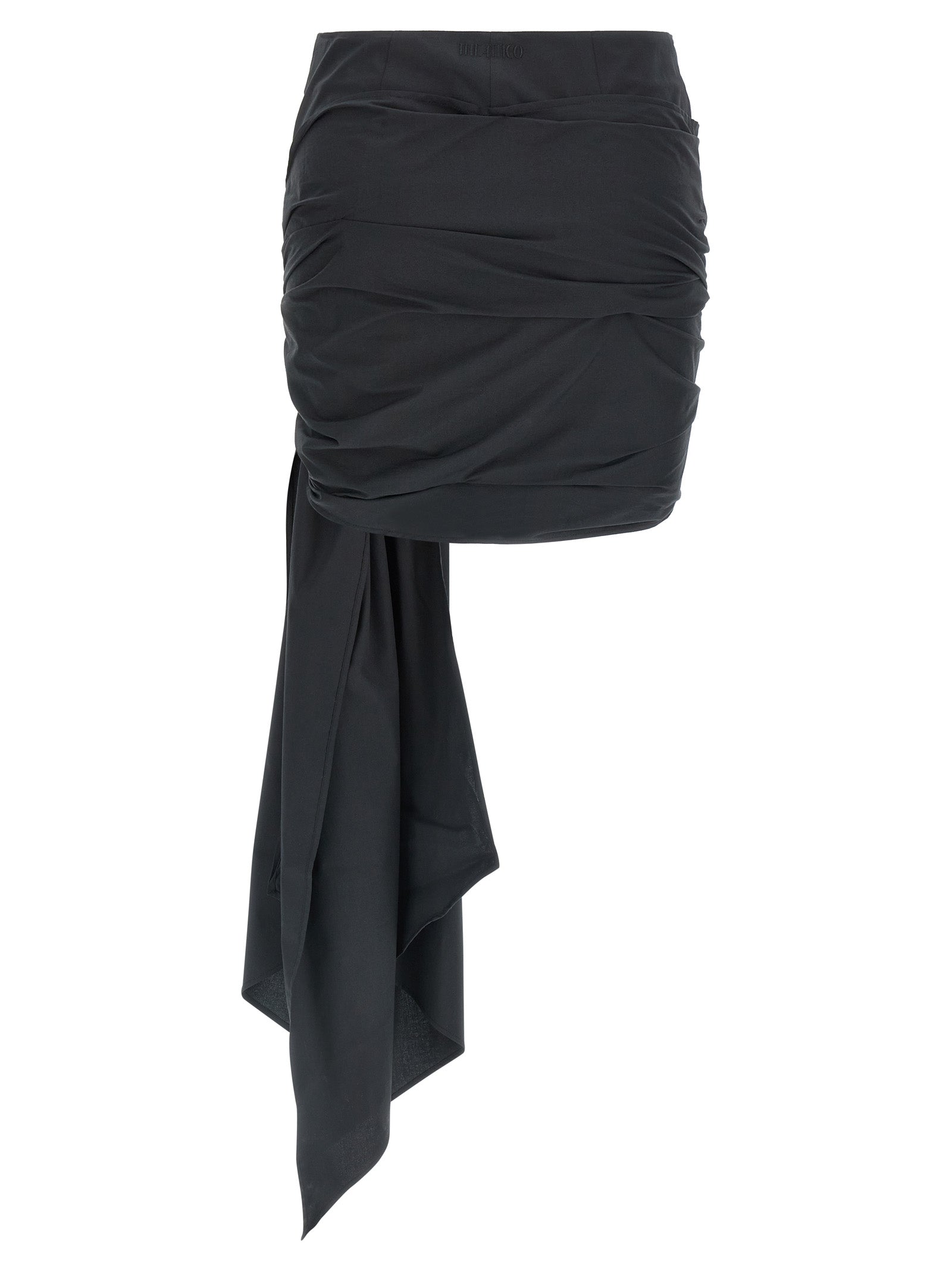The Attico Black Cotton Long Skirt