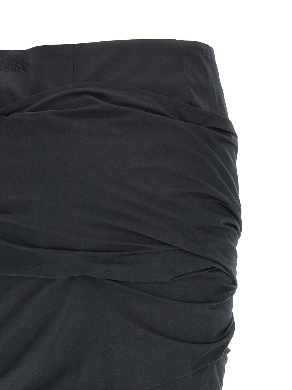The Attico Black Cotton Long Skirt