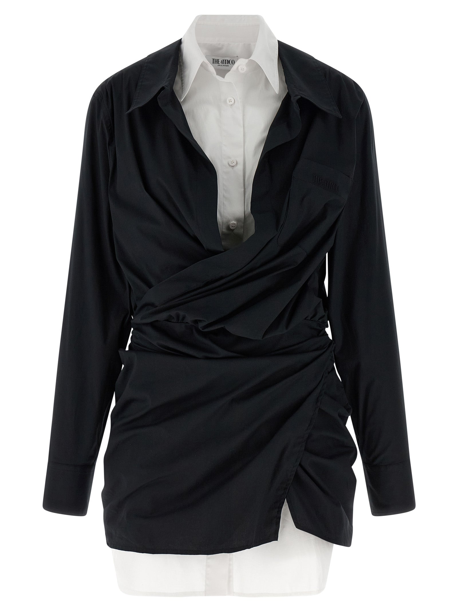 The Attico Bicolor Cotton Short Dress