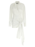 The Attico White Cotton Short Dress