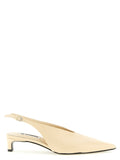 Jil Sander Beige Calfskin Mid Heel Pumps