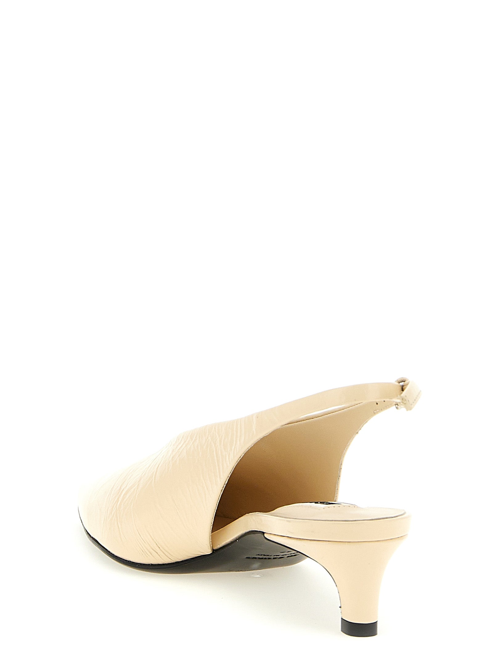 Jil Sander Beige Calfskin Mid Heel Pumps