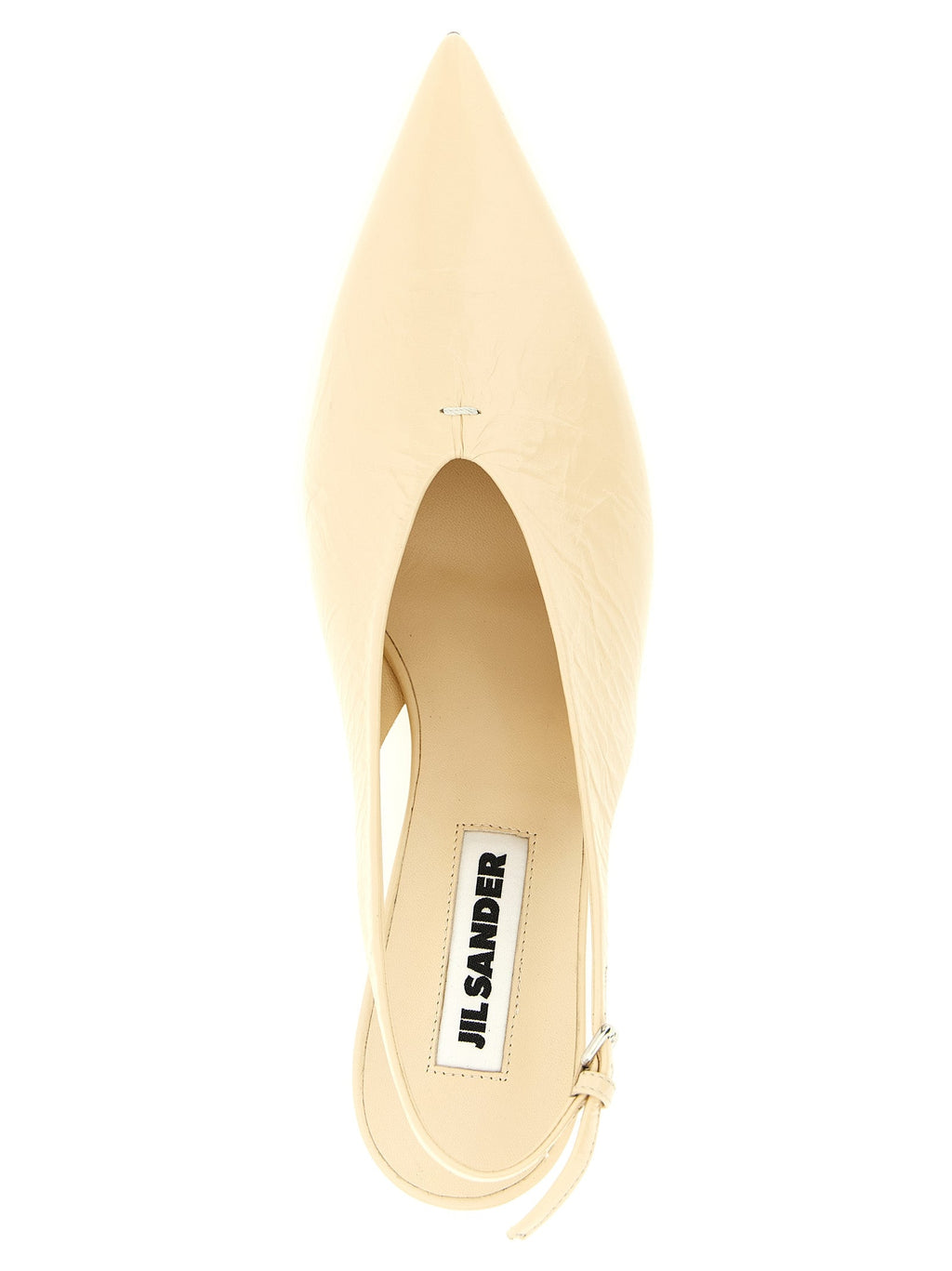 Jil Sander Beige Calfskin Mid Heel Pumps