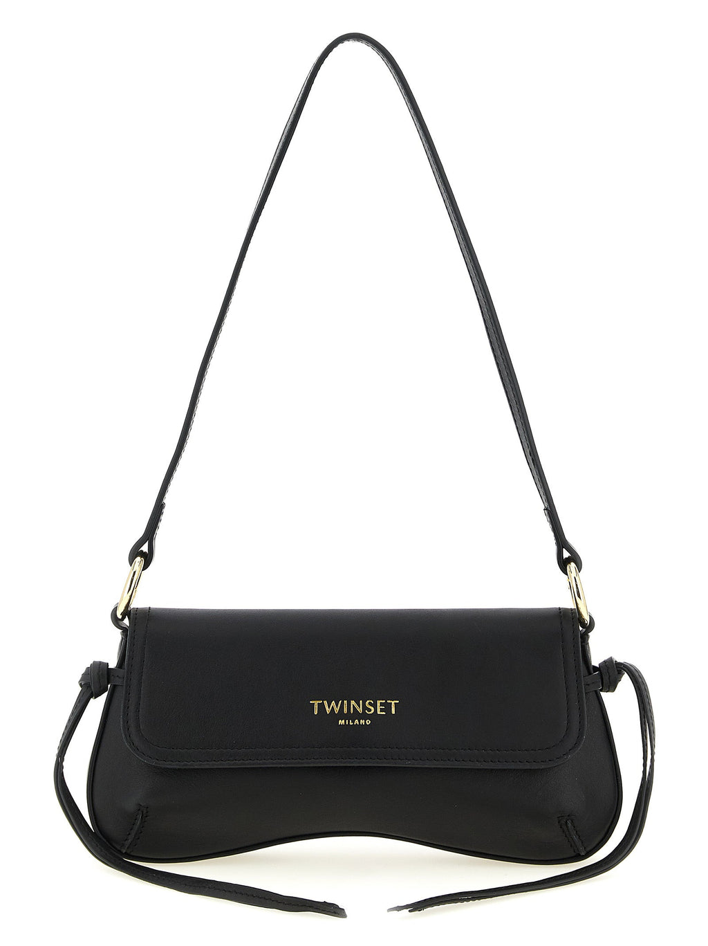 Twinset Black Leather Shoulder Bag