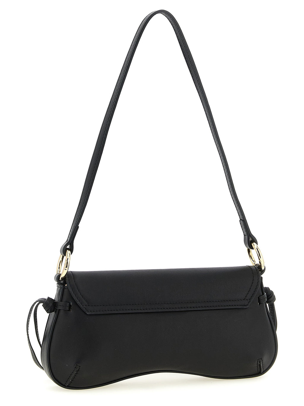 Twinset Black Leather Shoulder Bag