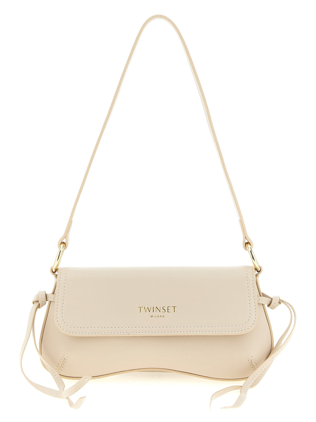 Twinset White Leather Shoulder Bag