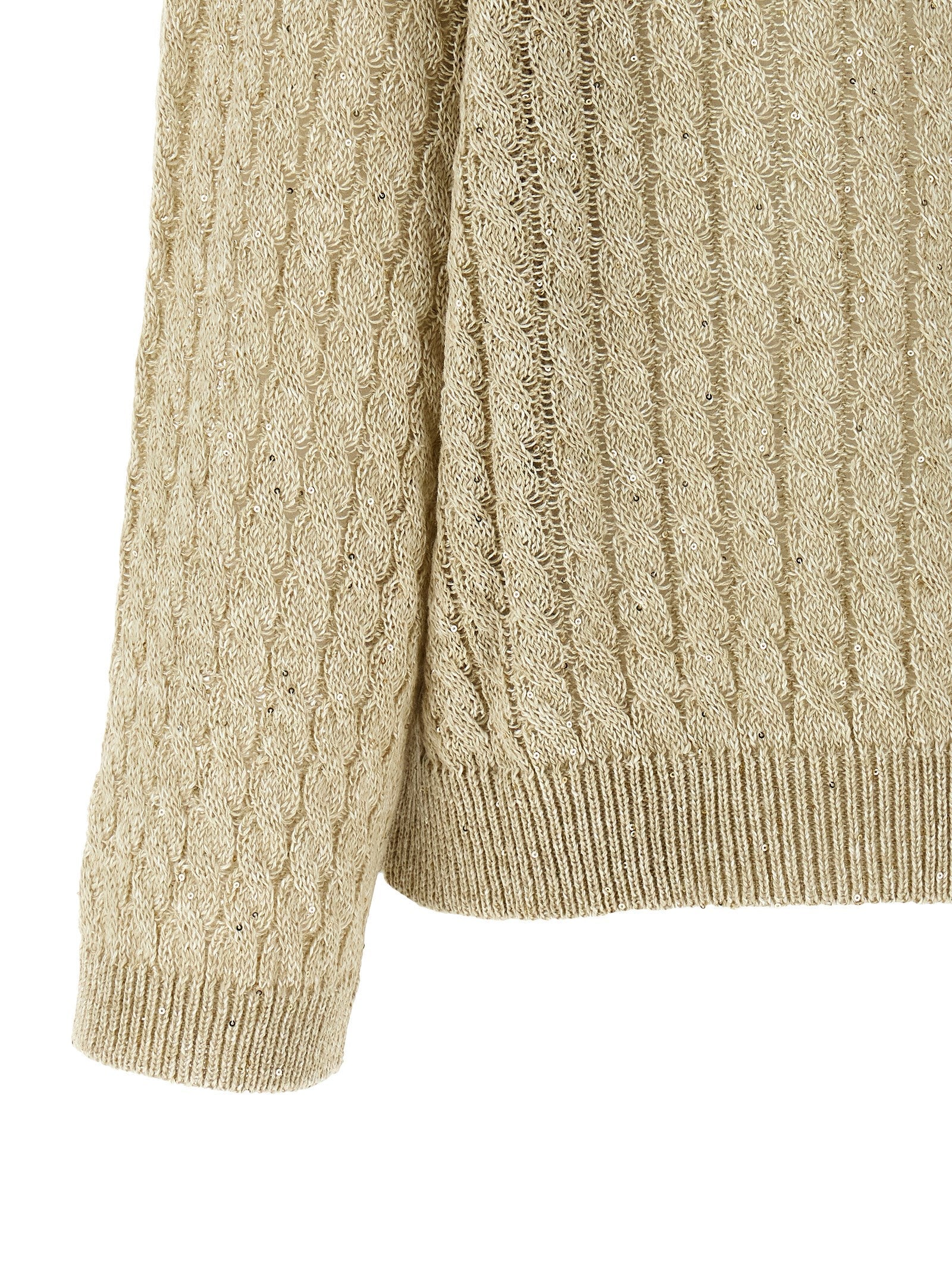 Brunello Cucinelli Beige Linen Cardigan