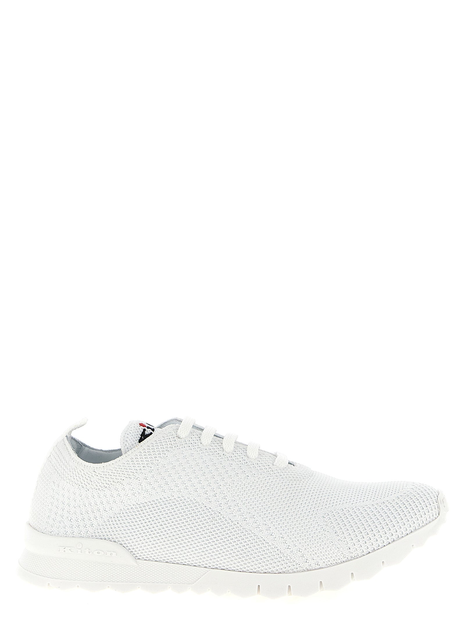 Kiton White Cotton Athletic Sneakers