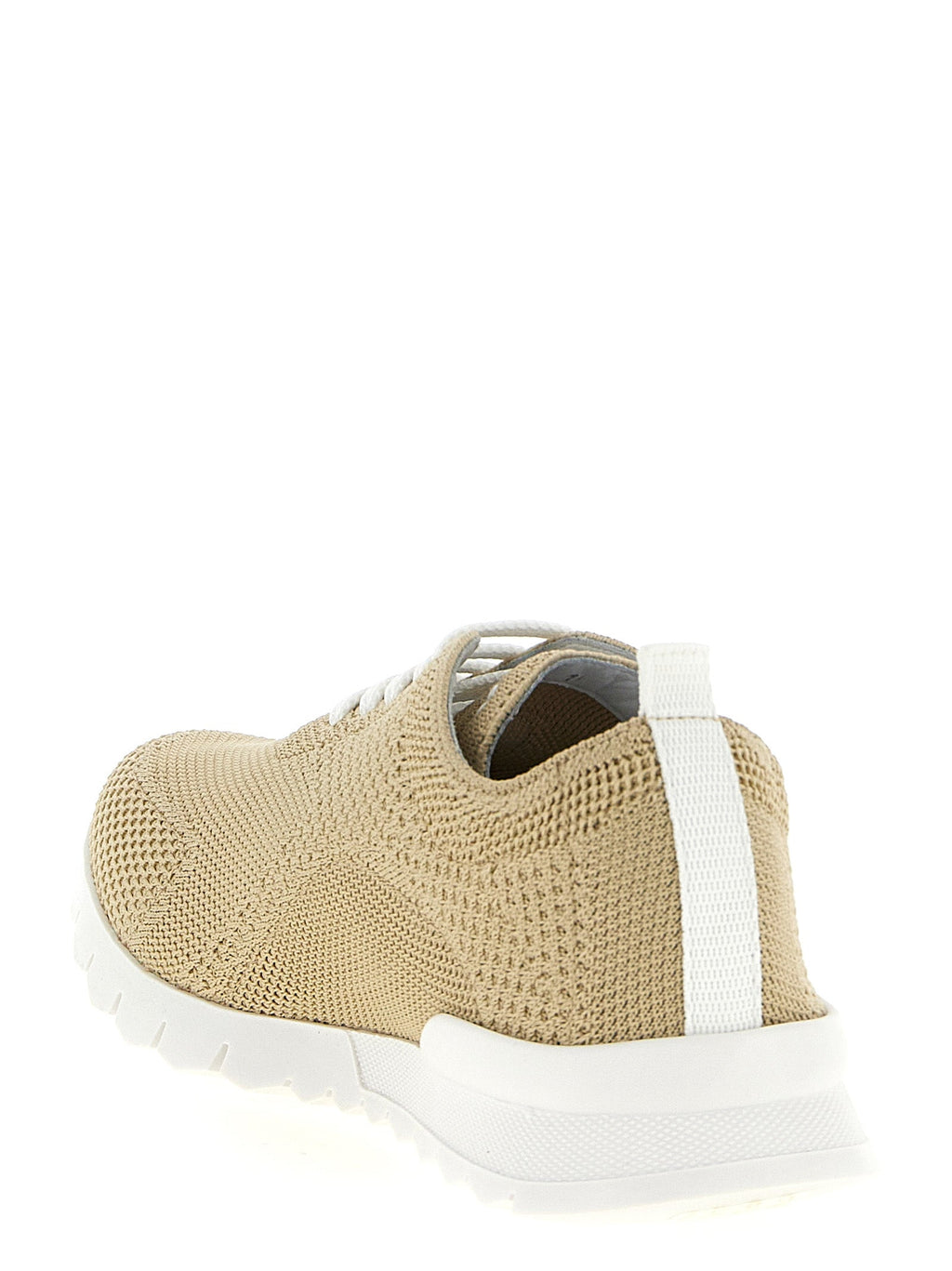 Kiton Beige Cotton Athletic Sneakers