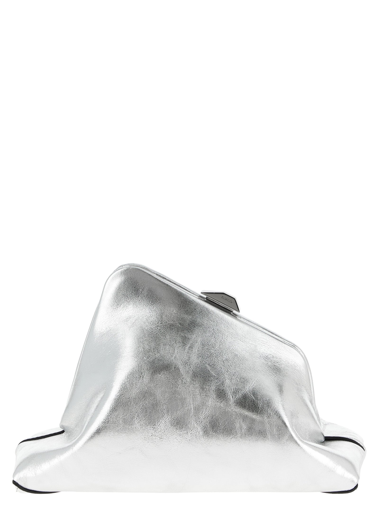 The Attico Silver Calfskin Clutch Bag