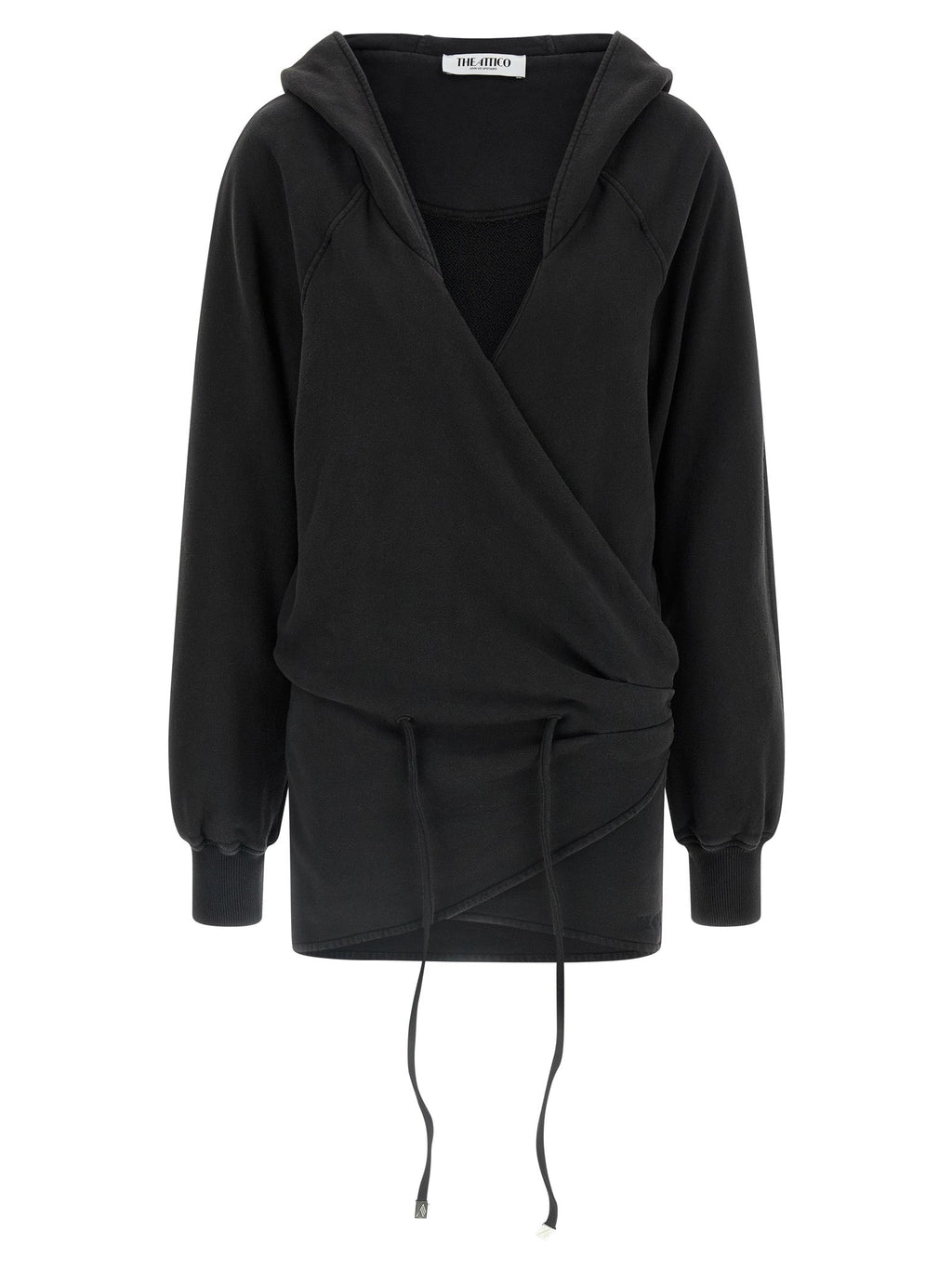 The Attico Black Cotton Short Dress