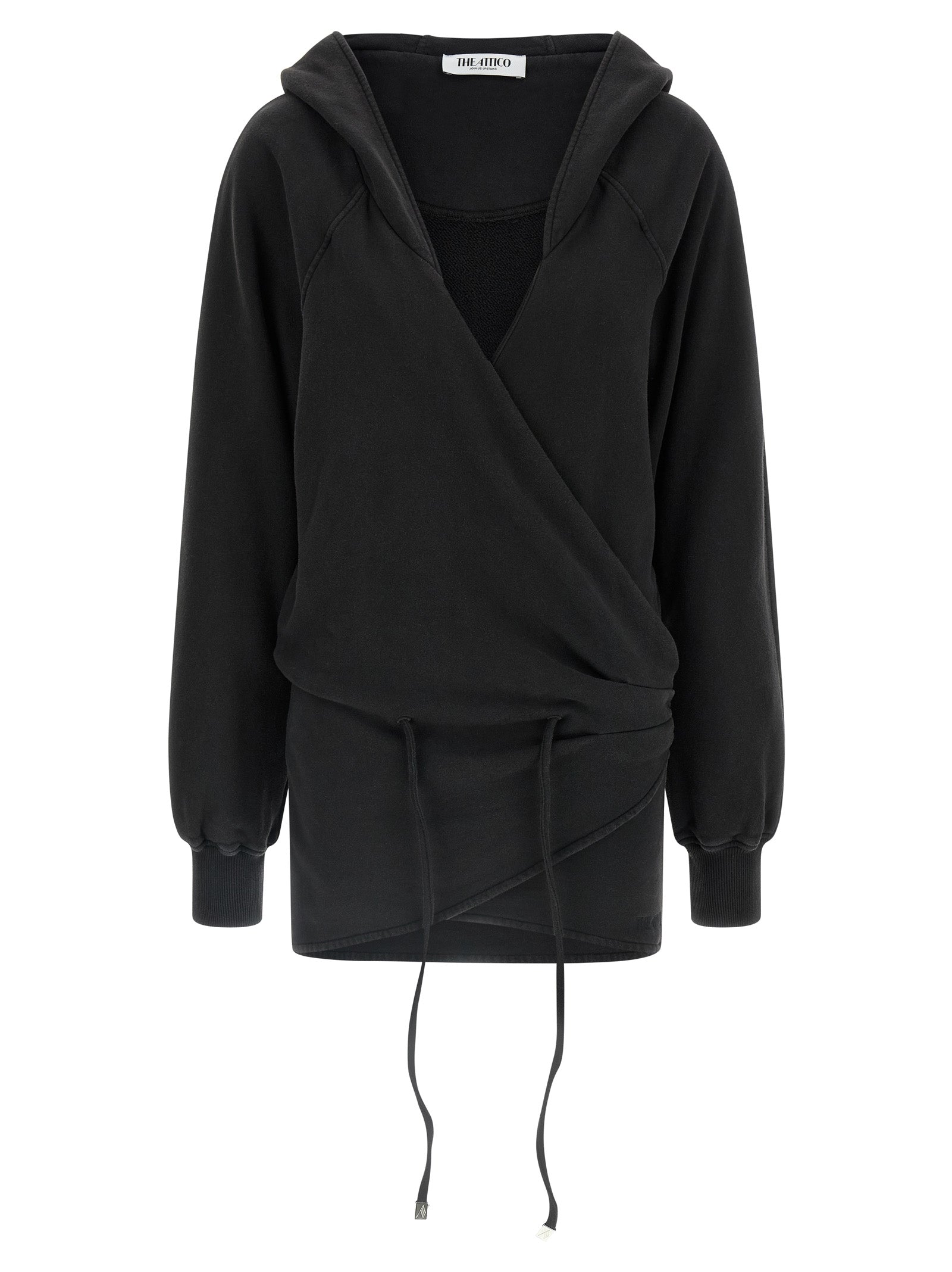 The Attico Black Cotton Short Dress