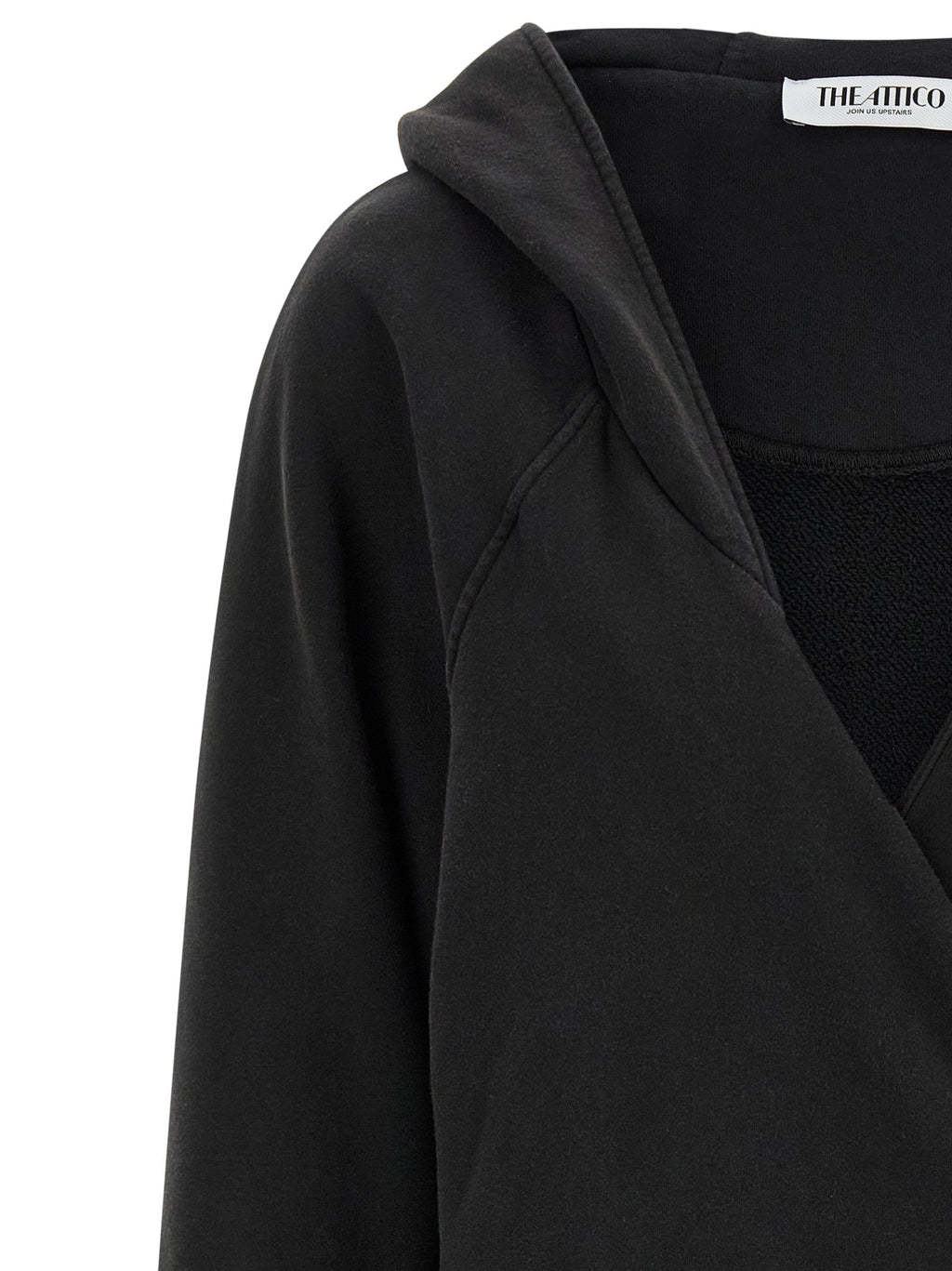 The Attico Black Cotton Short Dress
