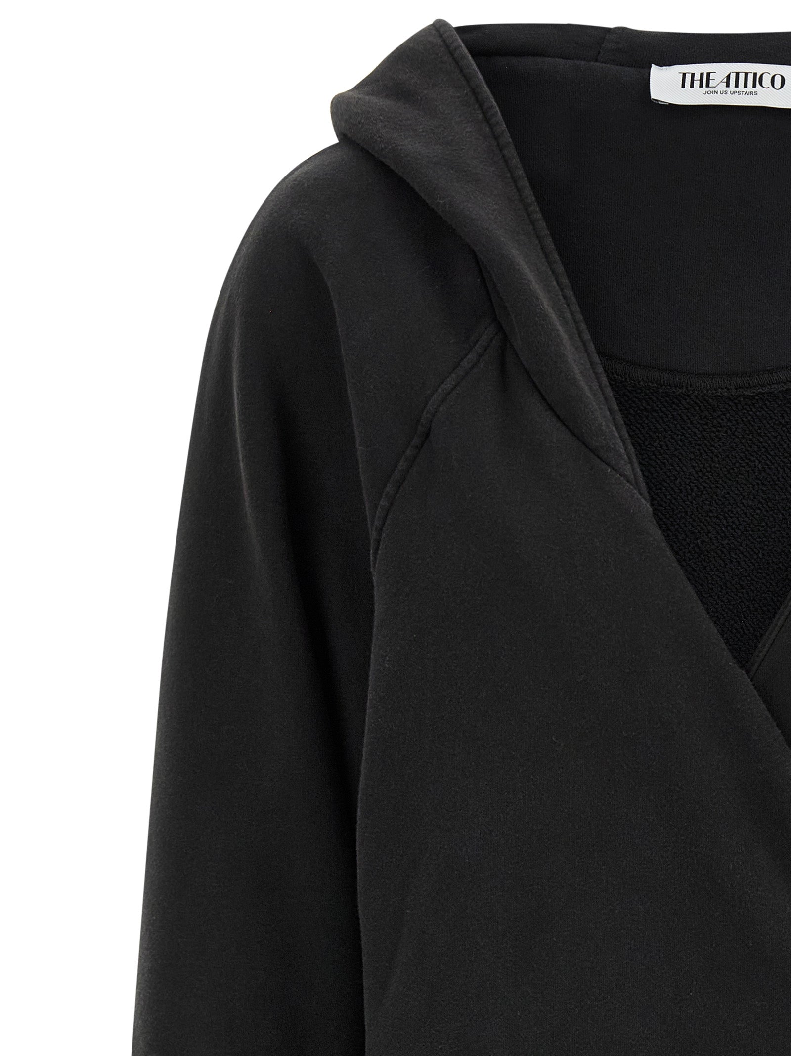 The Attico Black Cotton Short Dress
