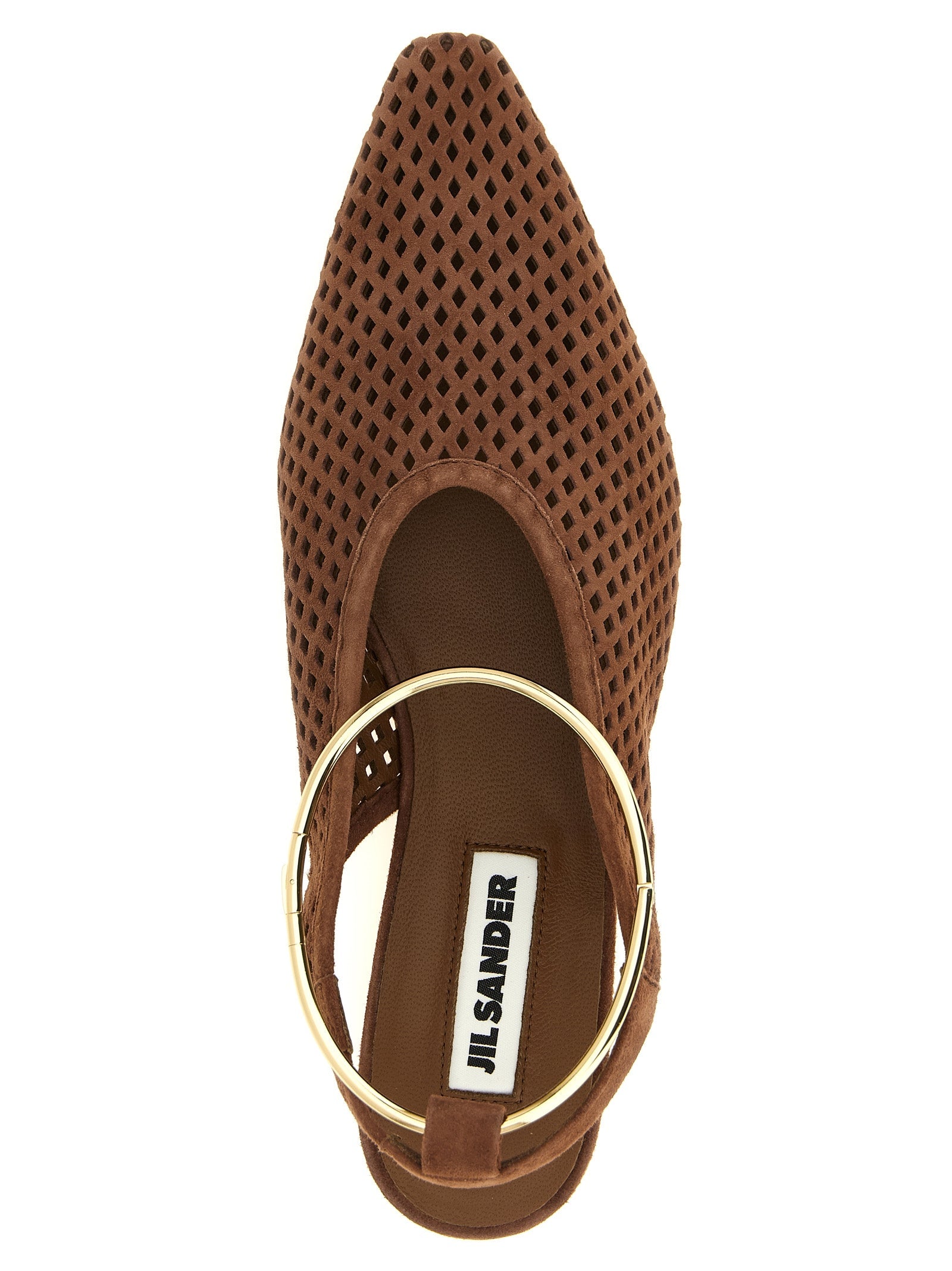 Jil Sander Brown Goatskin Ballet Flats