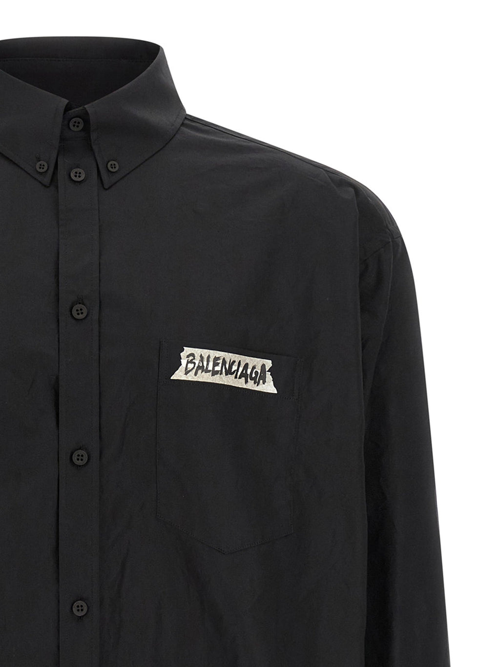 Balenciaga Black Cotton Blouse