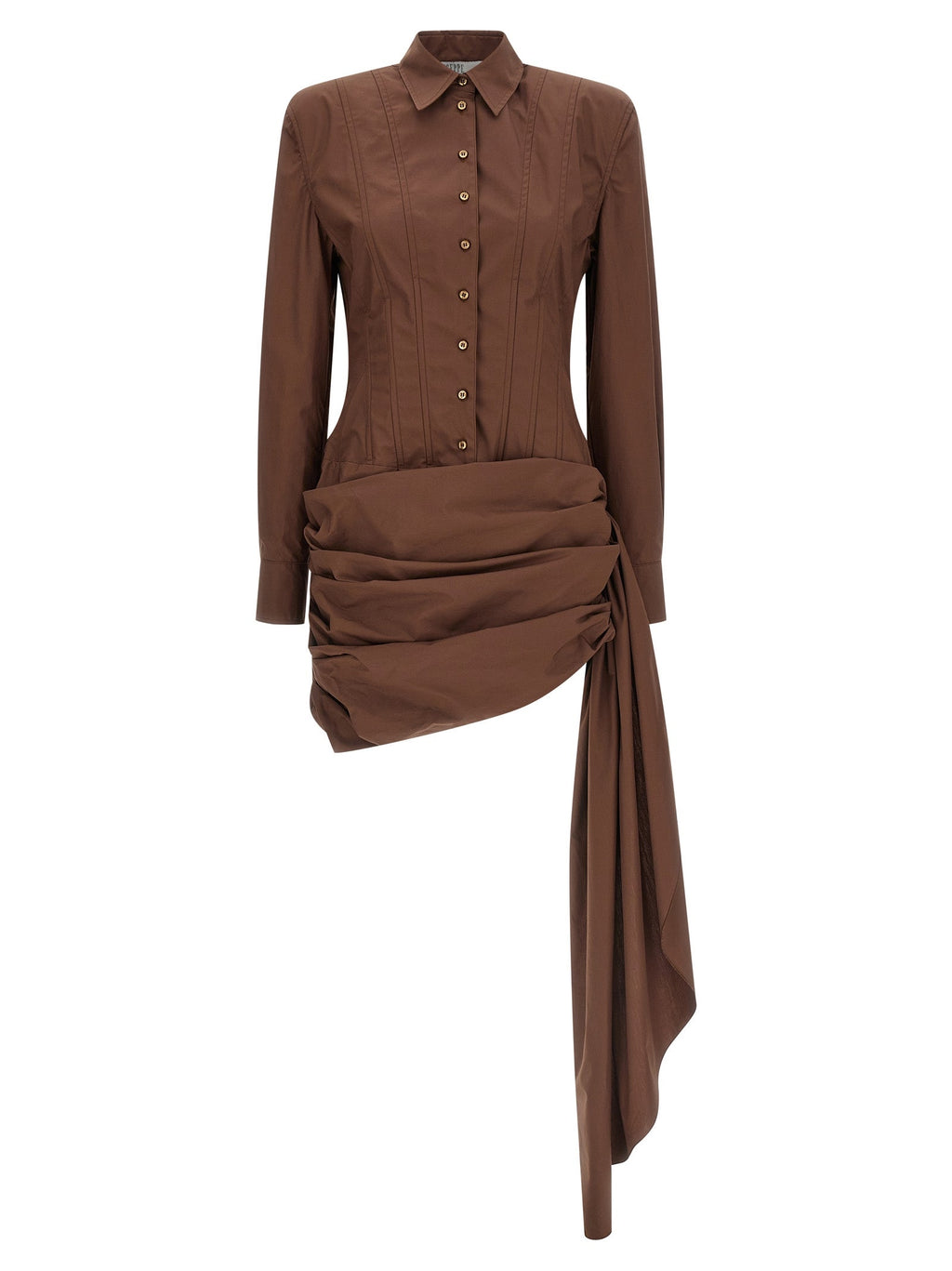 Giuseppe Di Morabito Brown Cotton Short Dress