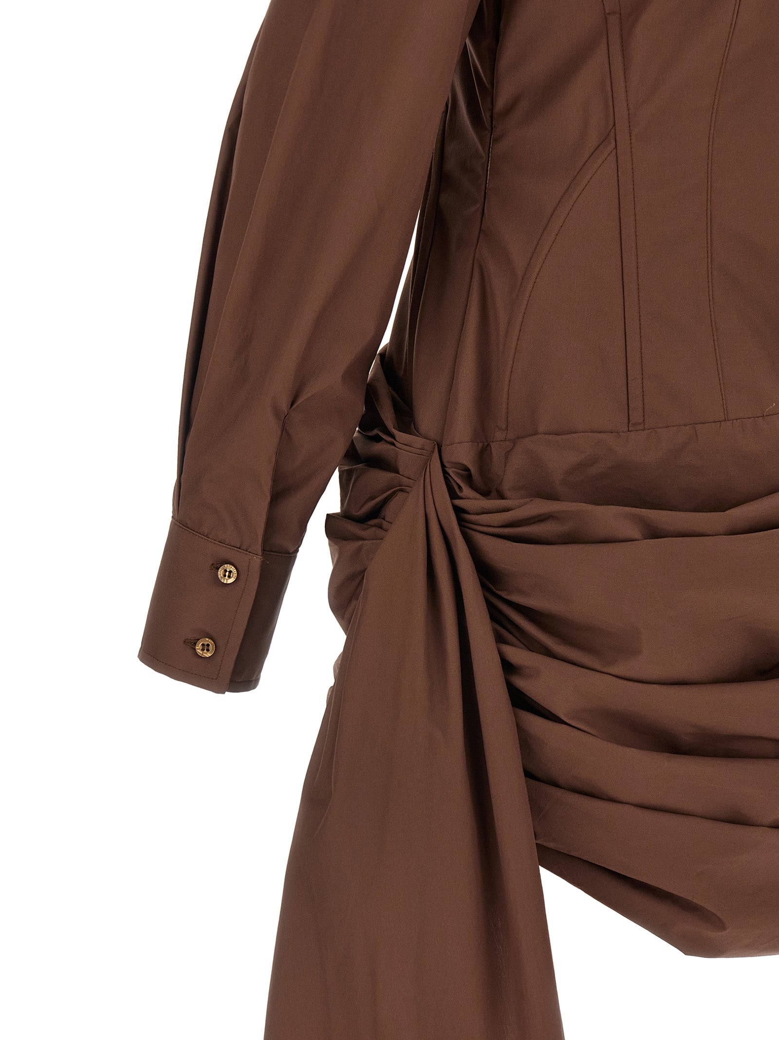 Giuseppe Di Morabito Brown Cotton Short Dress